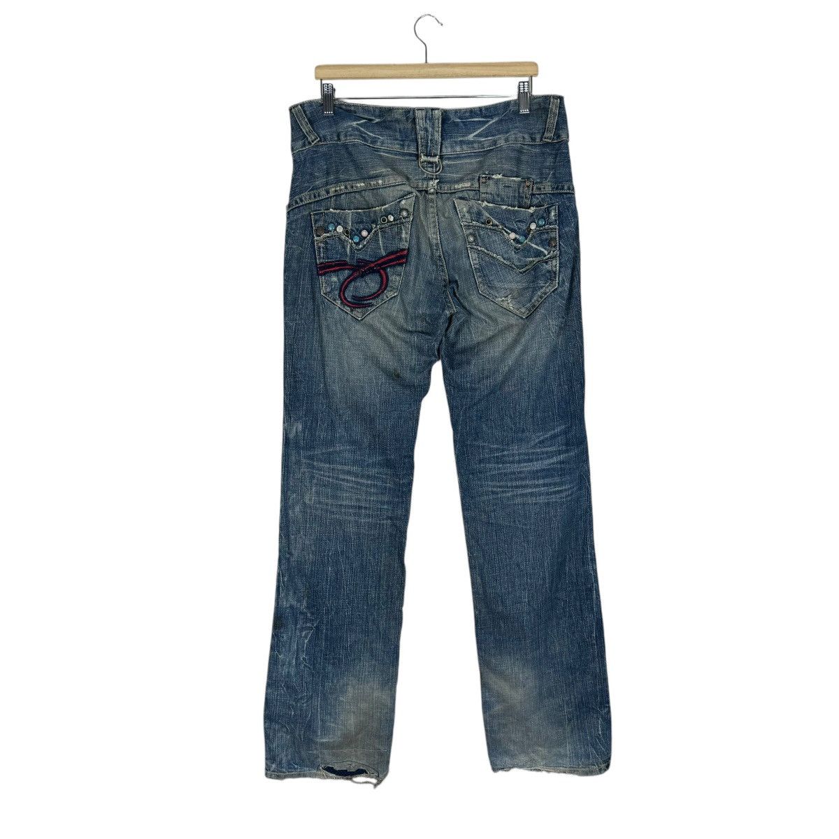 Indigo ⚡️RED PEPPER GOLD PATCHWORK DENIM JEANS PANTS Size US 36 / EU 52 - 9 Thumbnail