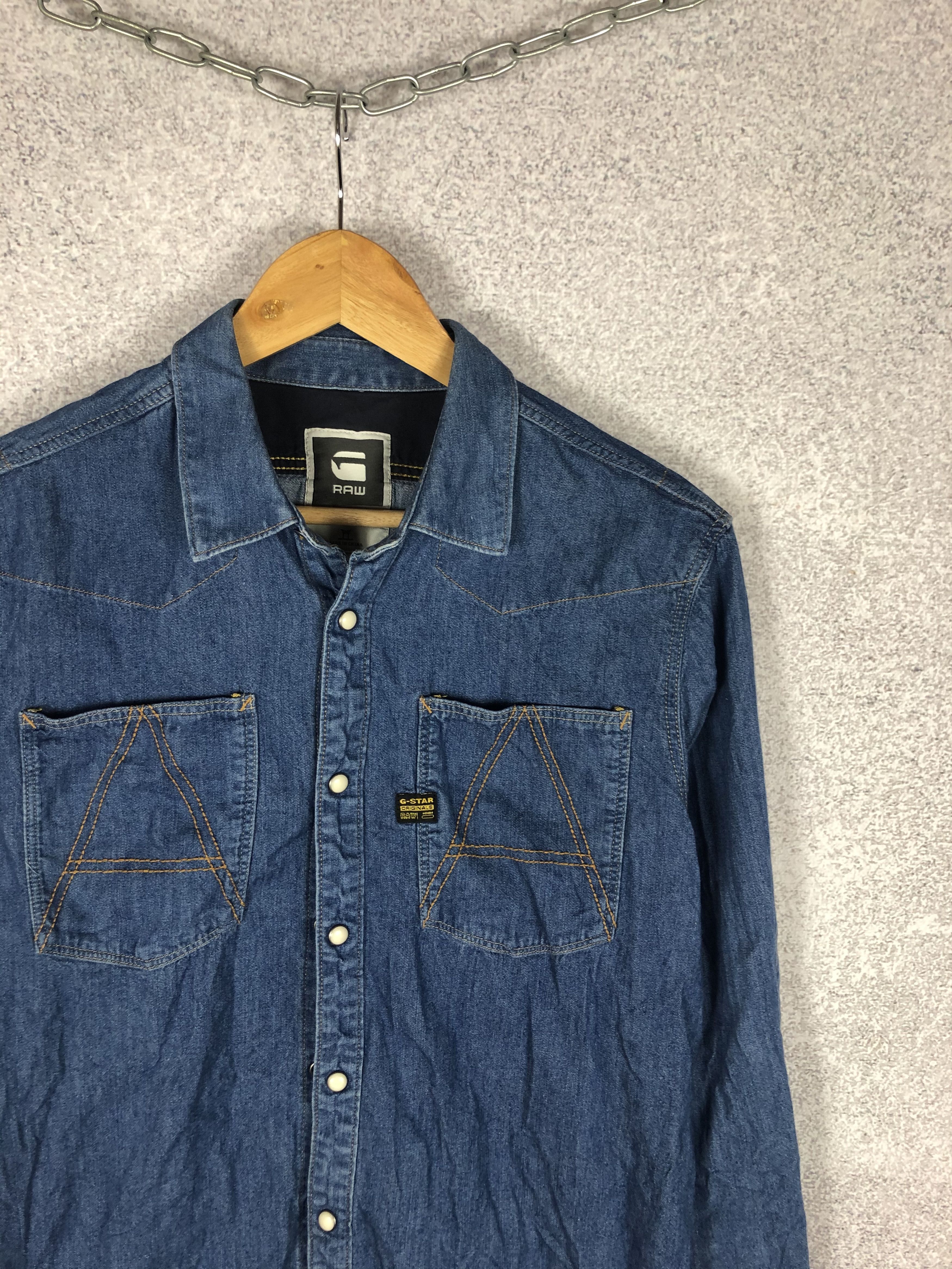 G-Star G Star RAW Denim Long Sleeve Shirt Size US L / EU 52-54 / 3 - 2 Thumbnail