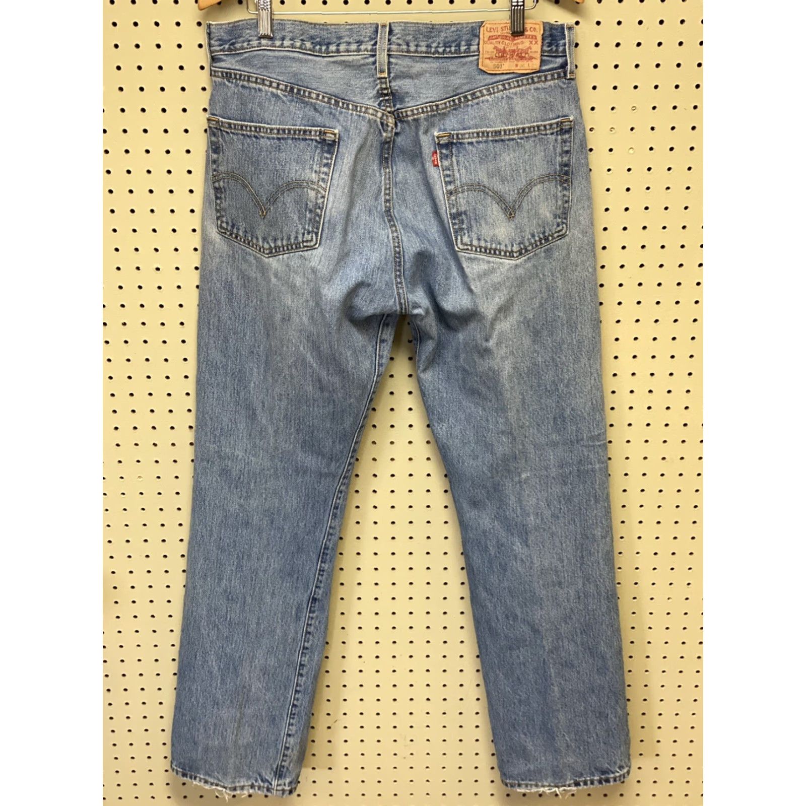 Levi's VINTAGE Levi's 501 XX Jeans 36x33 Denim Button Fly Distressed Denim Blue USA 90s Mens Regular Straight"} Size US 36 / EU 52 - 2 Thumbnail