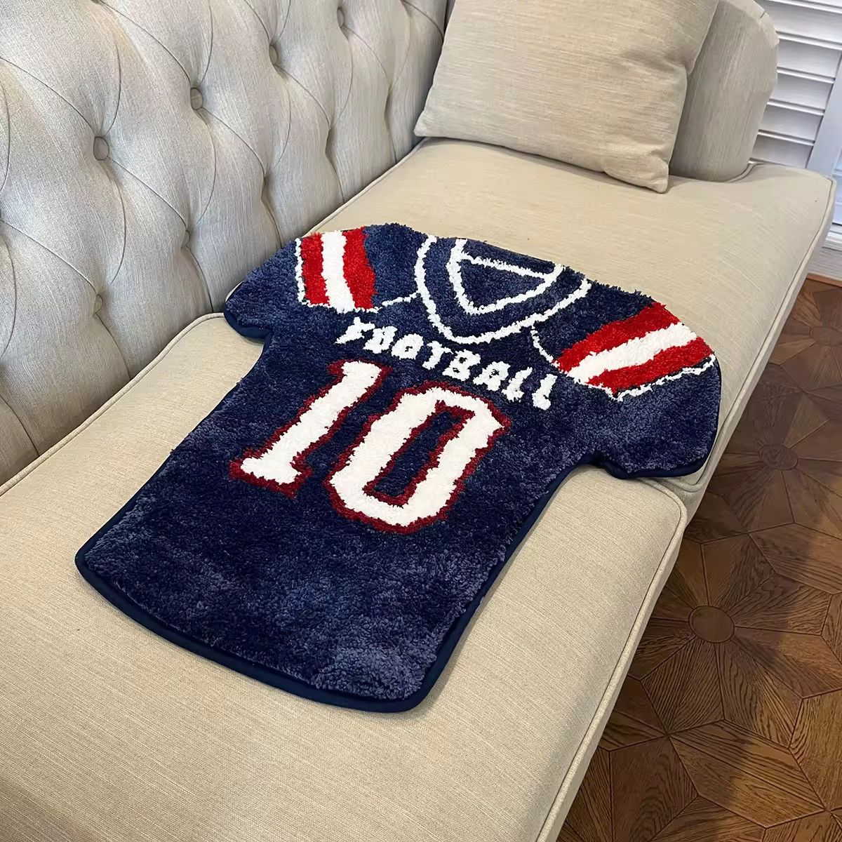 Other Handmade Custom Tufted Fluffy Football Rug Carpet Size ONE SIZE - 9 Thumbnail