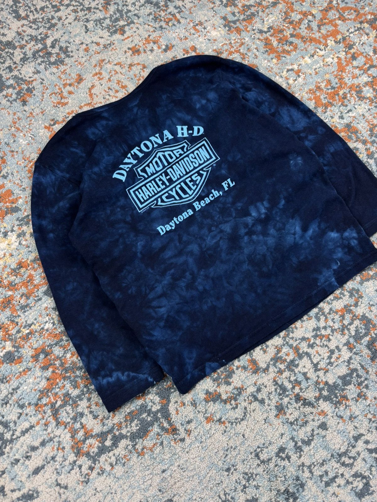 Harley Davidson Vintage Y2K Harley Davidson USA tie dye 3/4 ribbed top tee Size M / US 6-8 / IT 42-44 - 4 Thumbnail