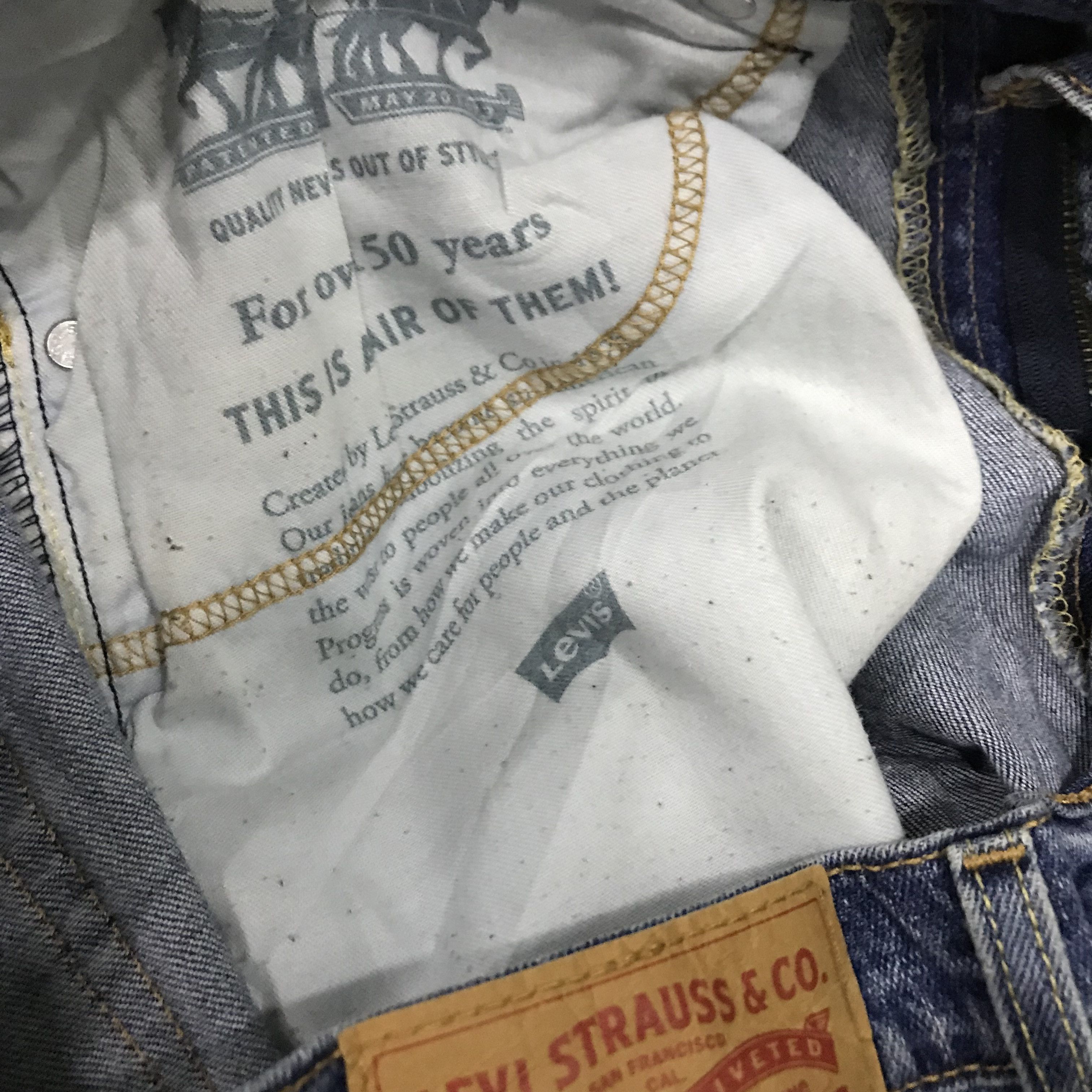 Levi's Levi’s 505 Regular Fit Straight Leg Jeans Dark Wash Size US 32 / EU 48 - 16 Thumbnail