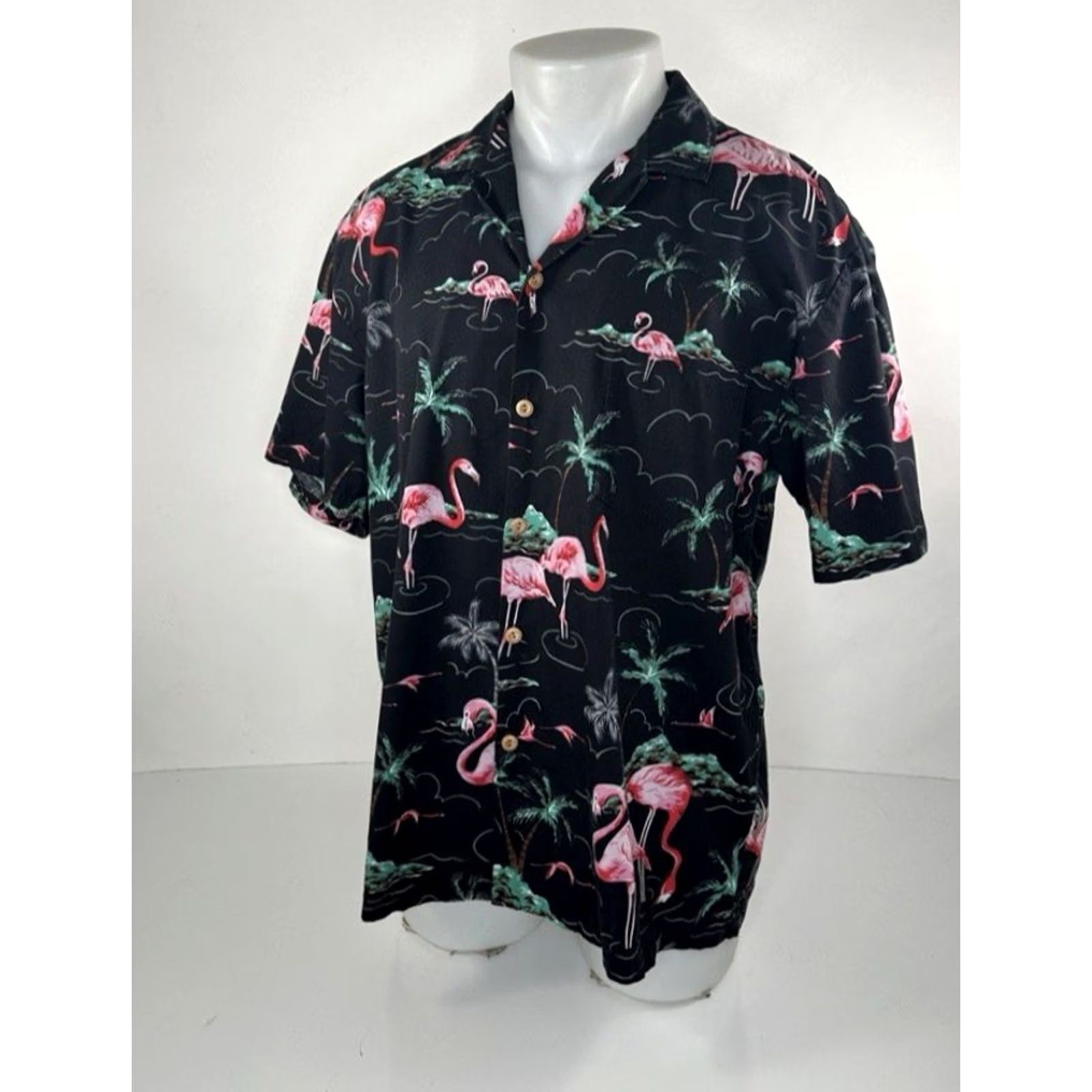 Paradise Found Paradise Found Flamingo Palm Hawaiian Mens L Shirt Size US L / EU 52-54 / 3 - 3 Thumbnail