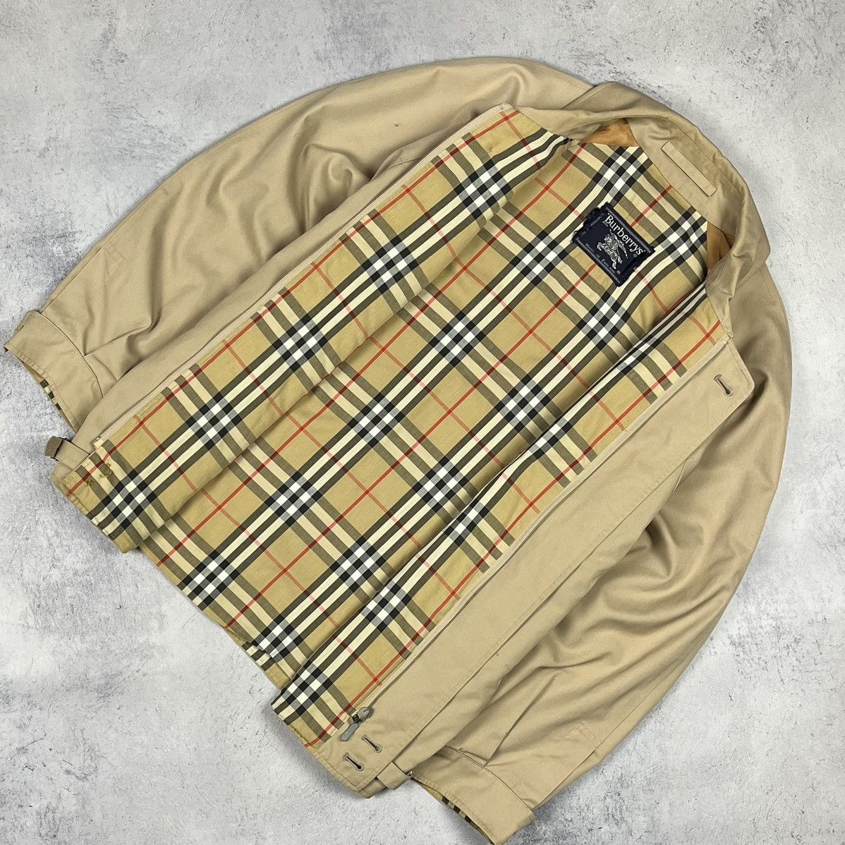 image of Vintage Burberry Nova Check Luxury Jacket 90’S in Beige, Men's (Size Large)