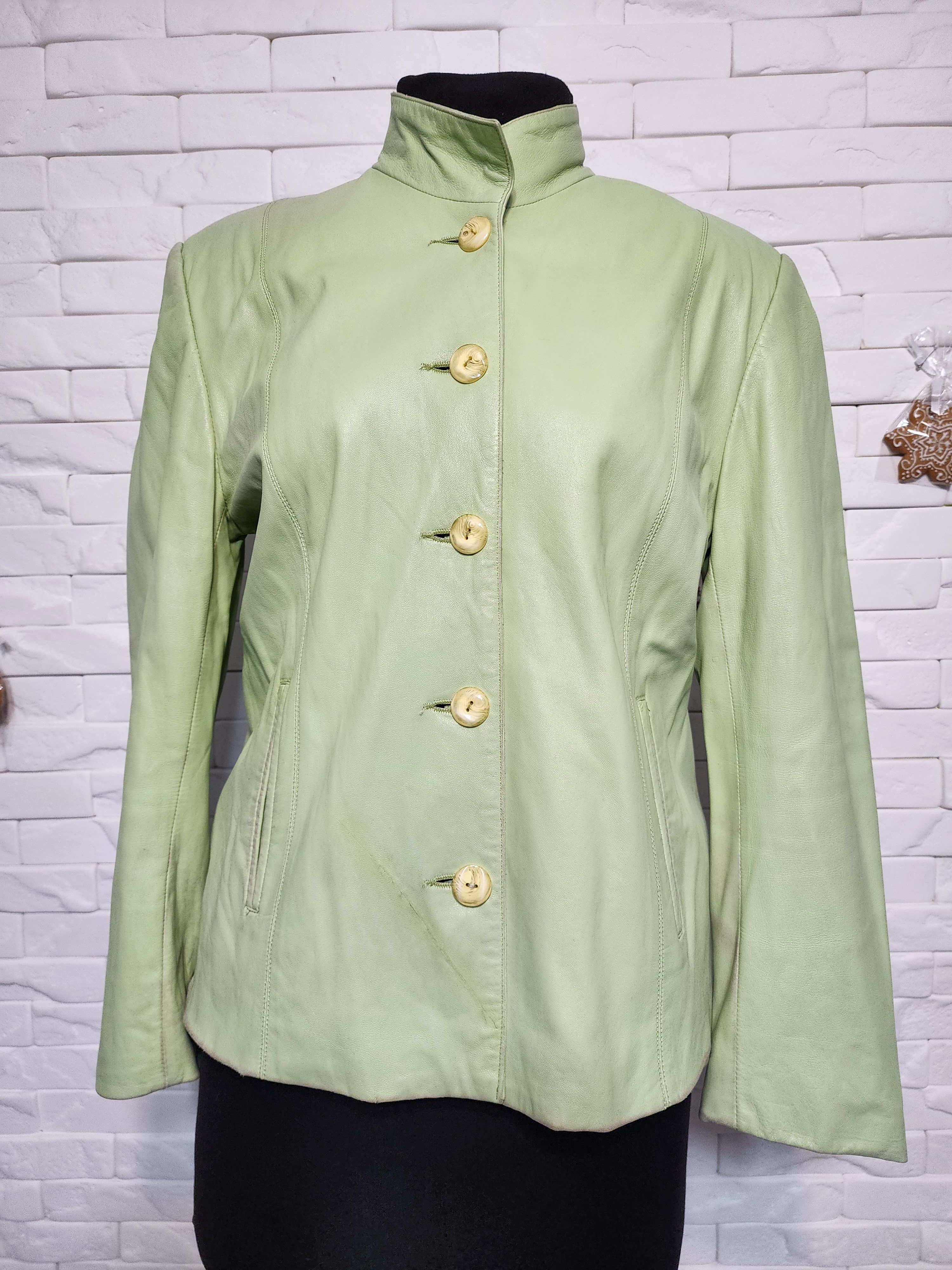 Genuine Leather Green Genuine Leather Jacket: Women's Style Size L / US 10 / IT 46 - 1 Thumbnail