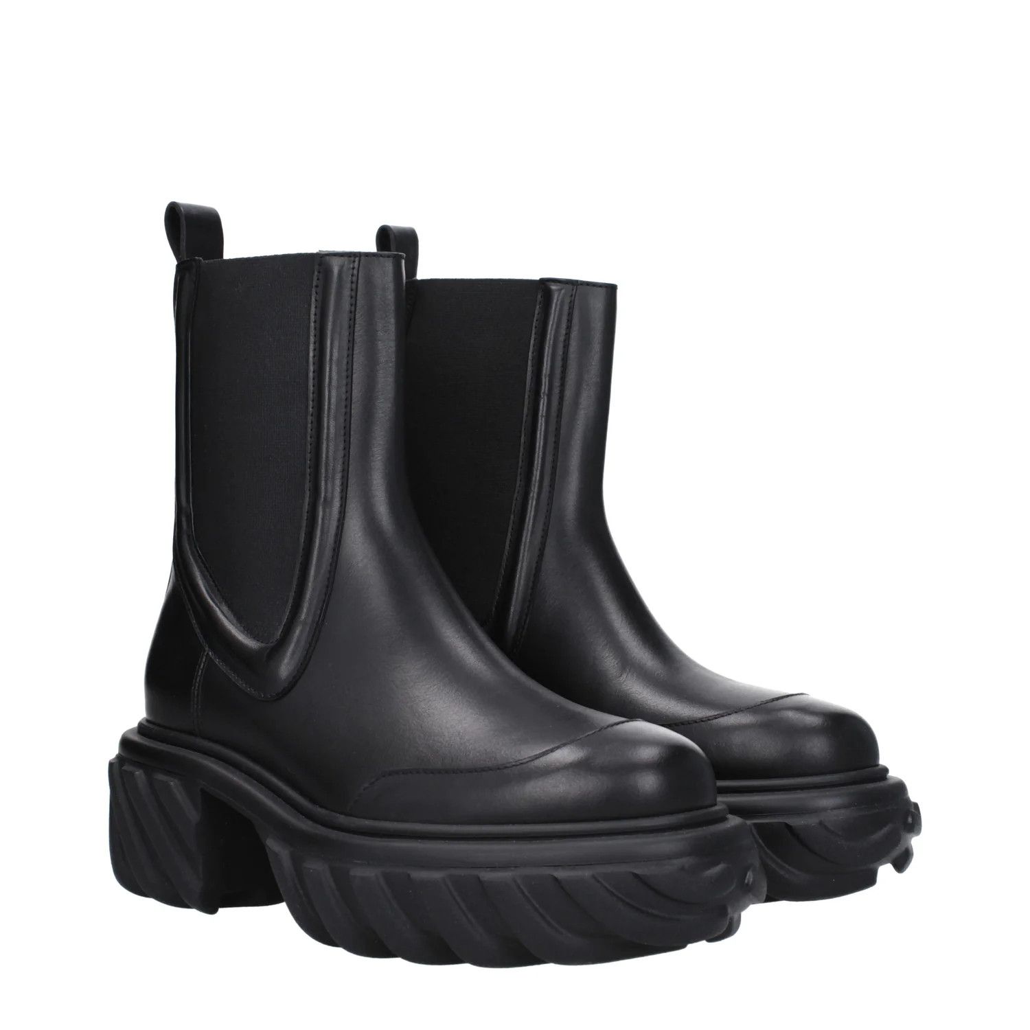 Off-White ob1o1e1124 Leather Ankle Boots in Black Size US 10 / IT 40 - 2 Thumbnail