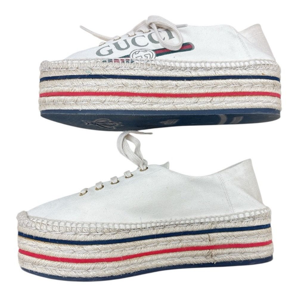 Gucci GUCCI Lilibeth Lace Up Platform Espadrilles Sneakers EU 40.5 Size US 10.5 / IT 40.5 - 4 Thumbnail