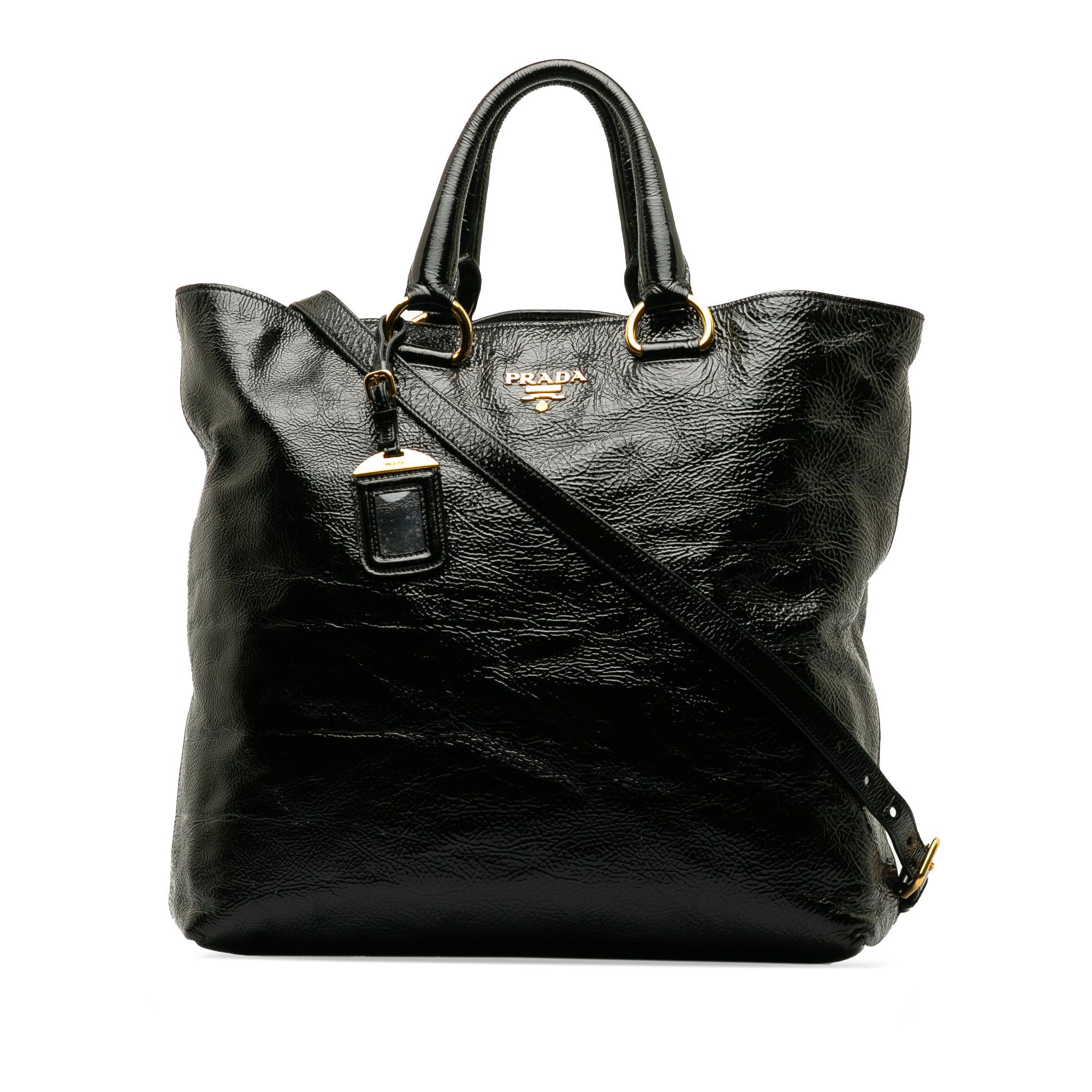 image of Prada Vitello Daino Satchel in Black, Women's