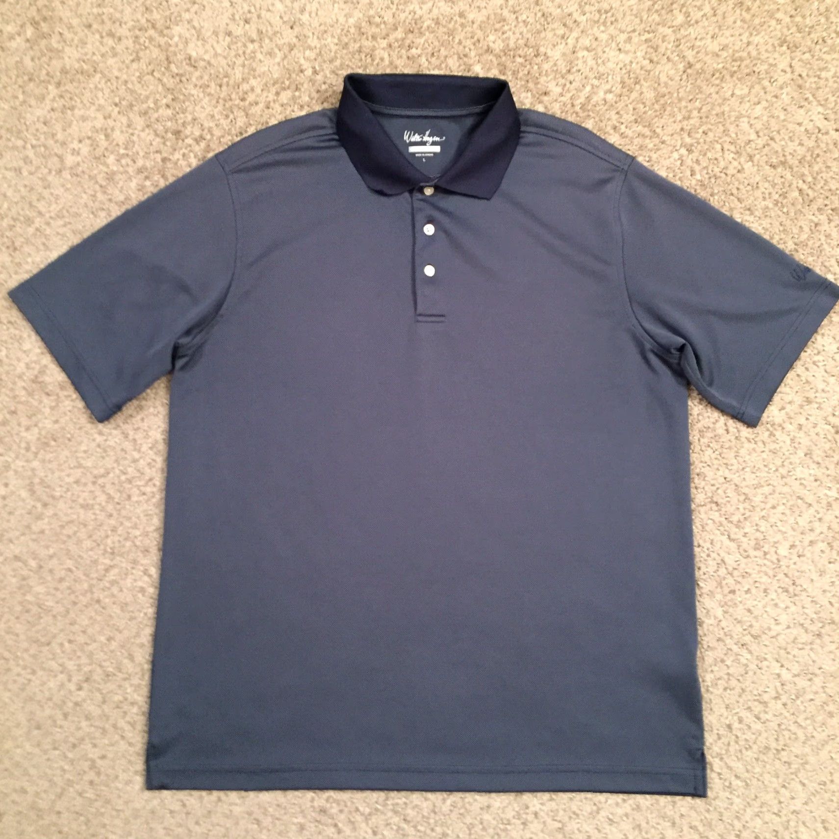 Vintage Walter Hagen Polo Shirt Mens L Blue Short Sleeve Hydro Dri Polyester Collared Solid Polo Shirt Mens Size US L / EU 52-54 / 3 - 2 Thumbnail