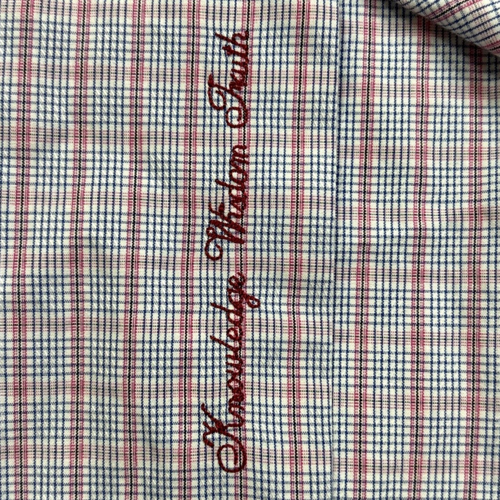 Robert Graham Robert Graham Button-Up Shirt Men 18.5 48 Plaid Pink Blue Long Sleeve Button Front Collared Size 18.5 48 Mens Size US XXL / EU 58 / 5 - 4 Thumbnail