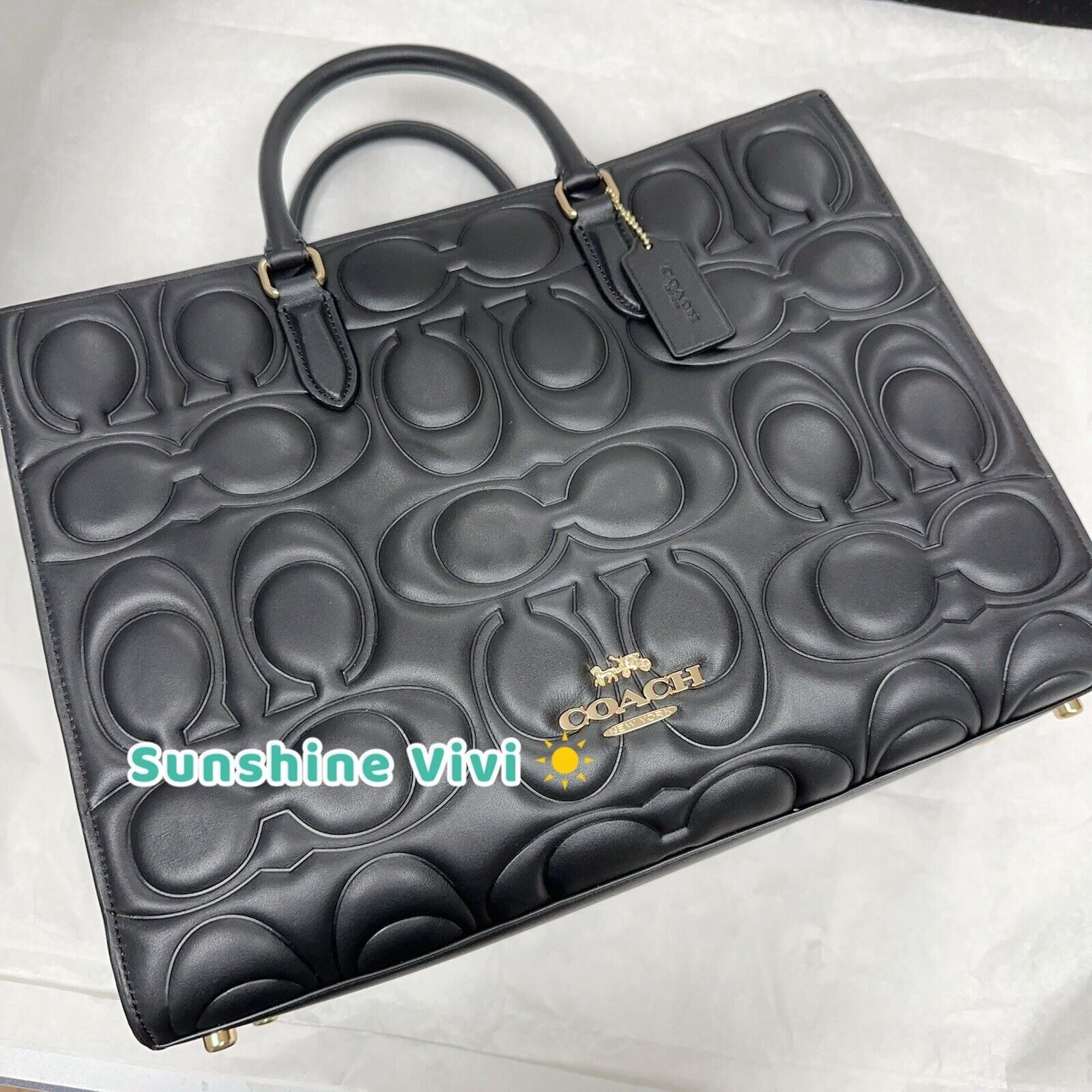 Coach NWT Limited Coach Large Maggie Tote BagLeather CY672 Black Size ONE SIZE - 2 Thumbnail