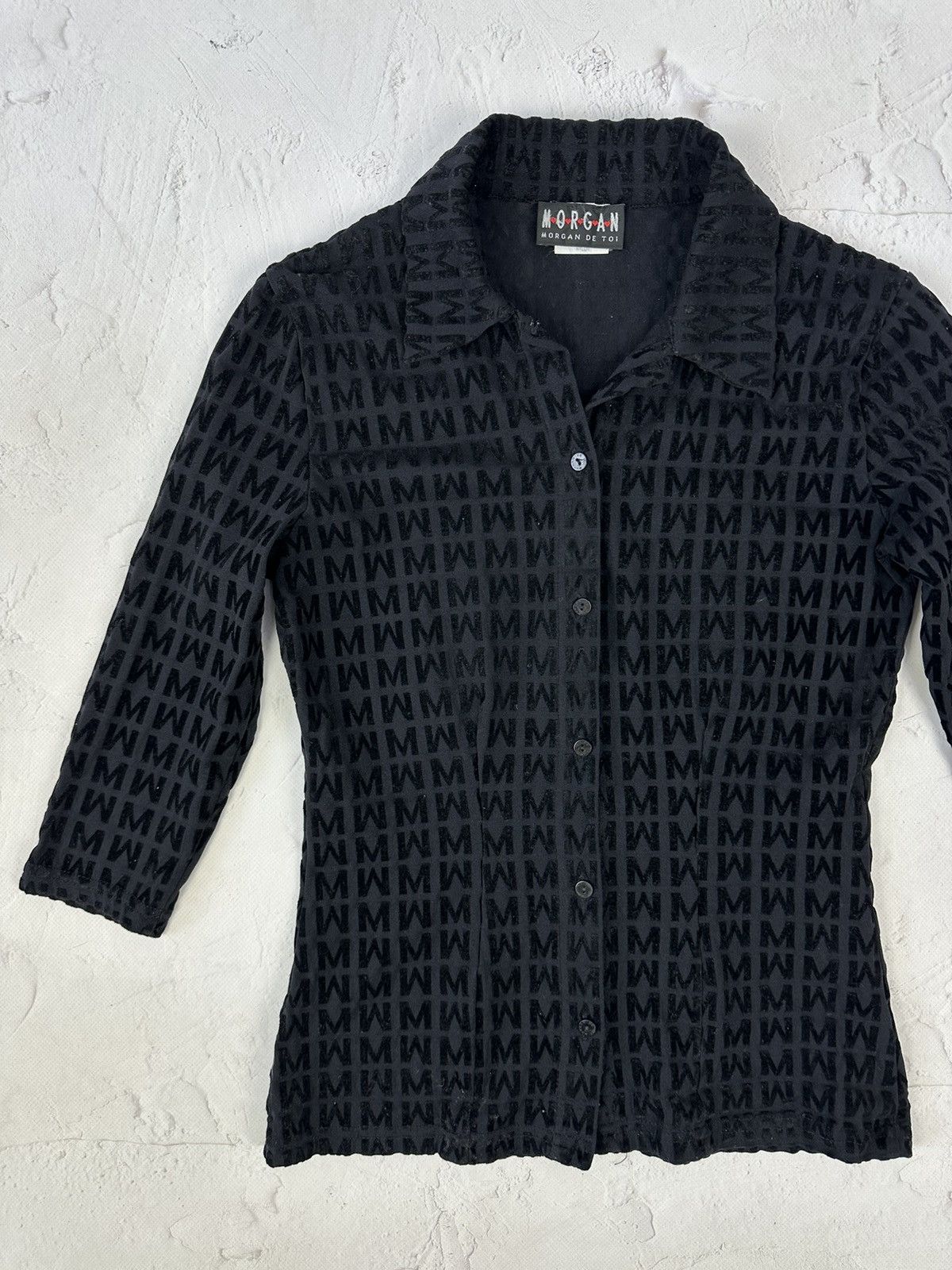 Beauty Beast × Japanese Brand × Vintage Vintage Morgan Monogram Shirt Size XS / US 0-2 / IT 36-38 - 2 Thumbnail