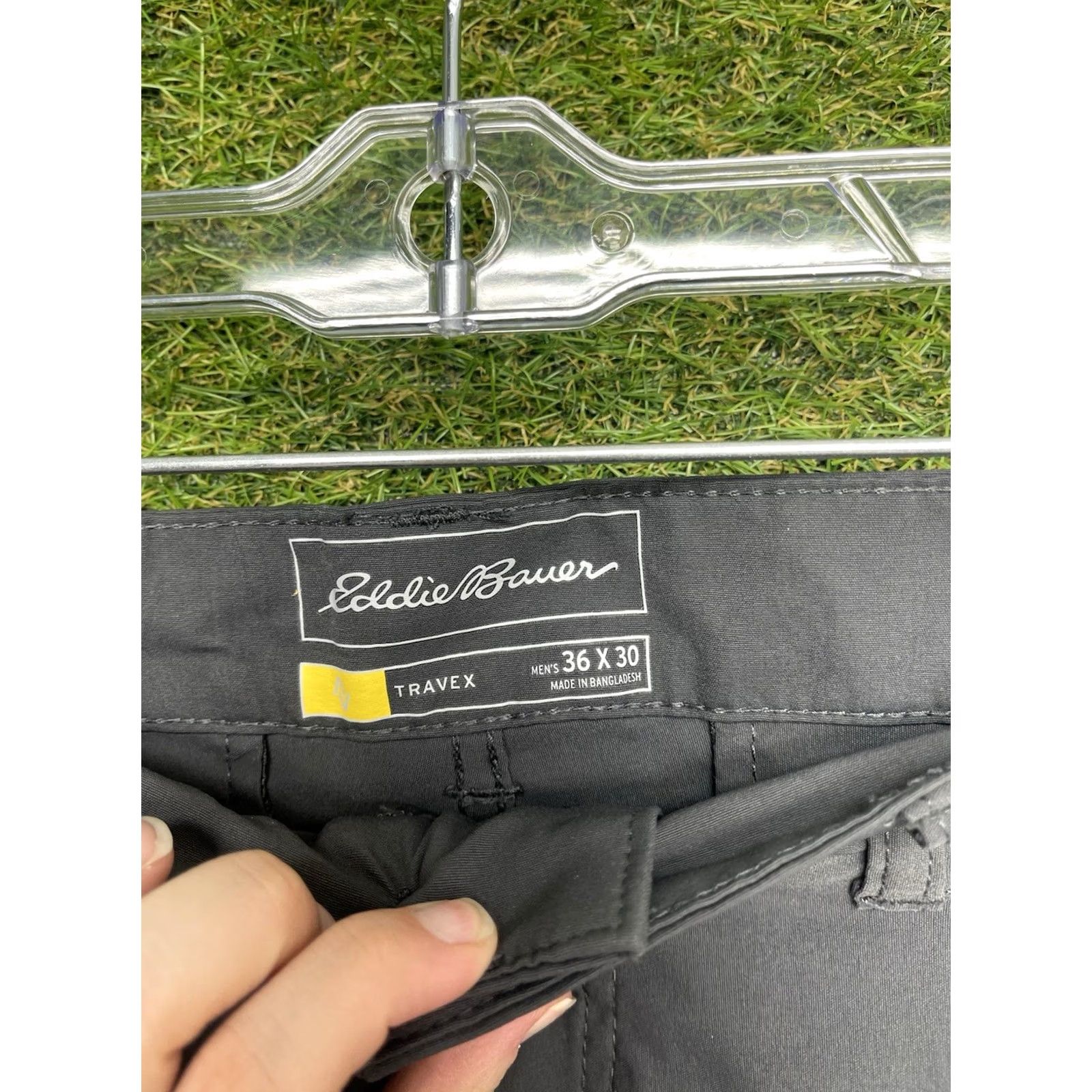 Eddie Bauer Eddie Bauer Travex Pants Mens 36x30 Horizon Guide Flex Black Chino Straight Regular Moisture Wicking Breathable 5-Pocket Logo Modern Travel Casual Size US 36 / EU 52 - 5 Thumbnail