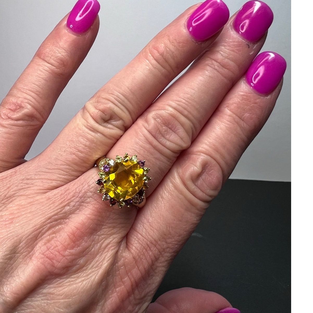 Other Yellow topaz multi stone gold over 925 ring size 8 Size ONE SIZE - 4 Thumbnail