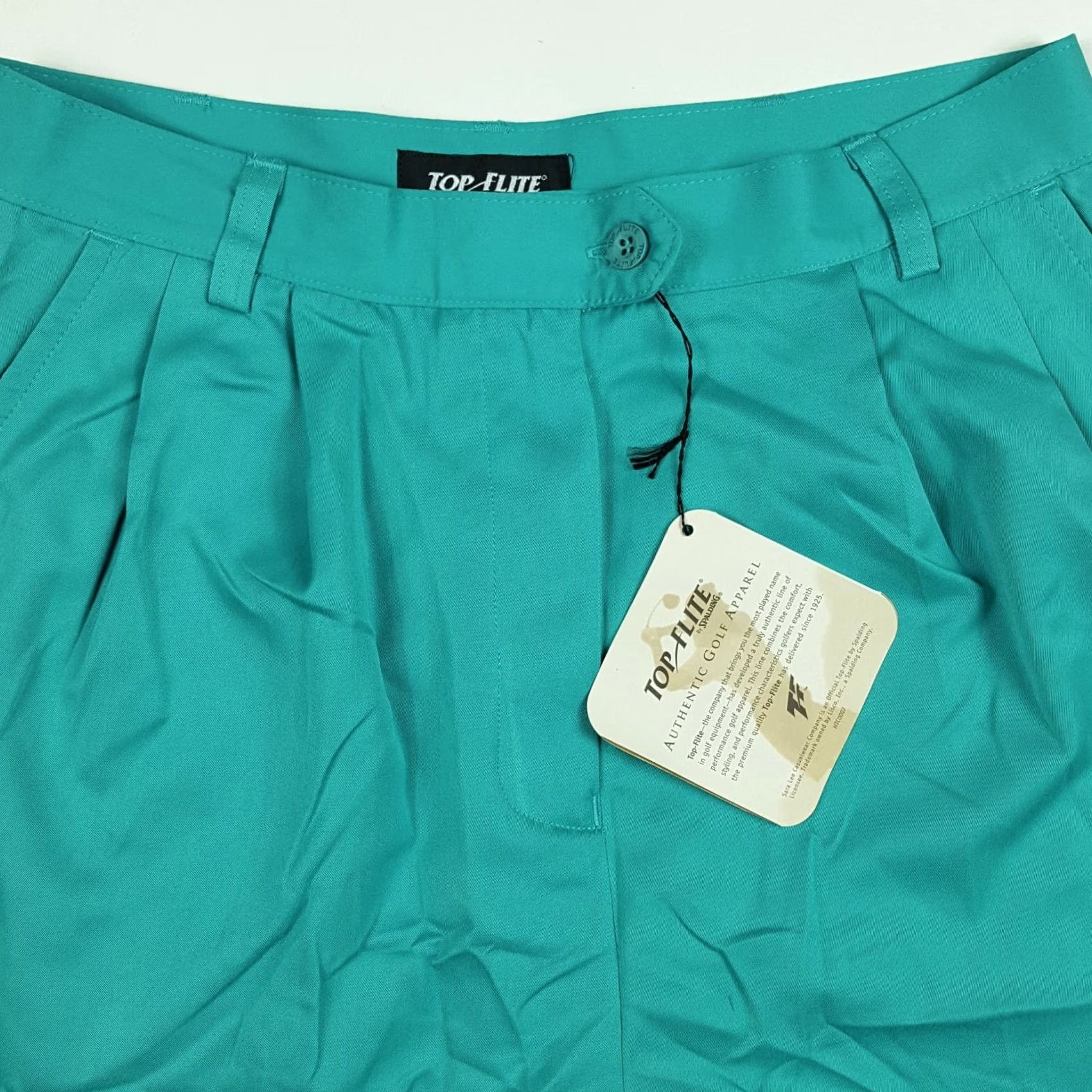 Spalding VINTAGE Spalding Women Chino Shorts 14 High Waist Pleated Teal Blue Athletic Outdoor Golf 90s Womens Size 30" / US 8 / IT 44 - 2 Thumbnail