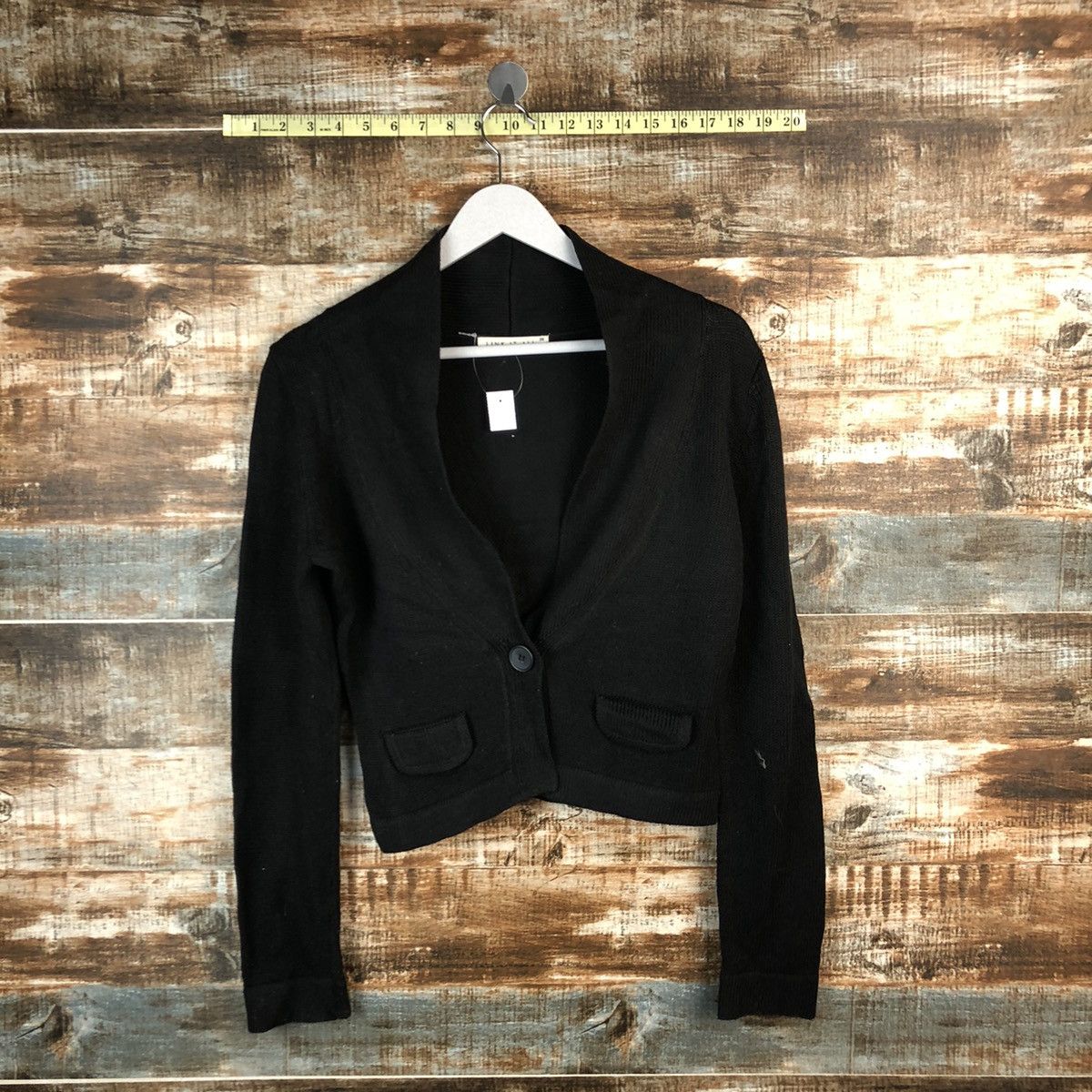 Japanese Brand Link It All Black Cardigan Knitwear crop top #A1467 Size XS / US 0-2 / IT 36-38 - 1 Thumbnail