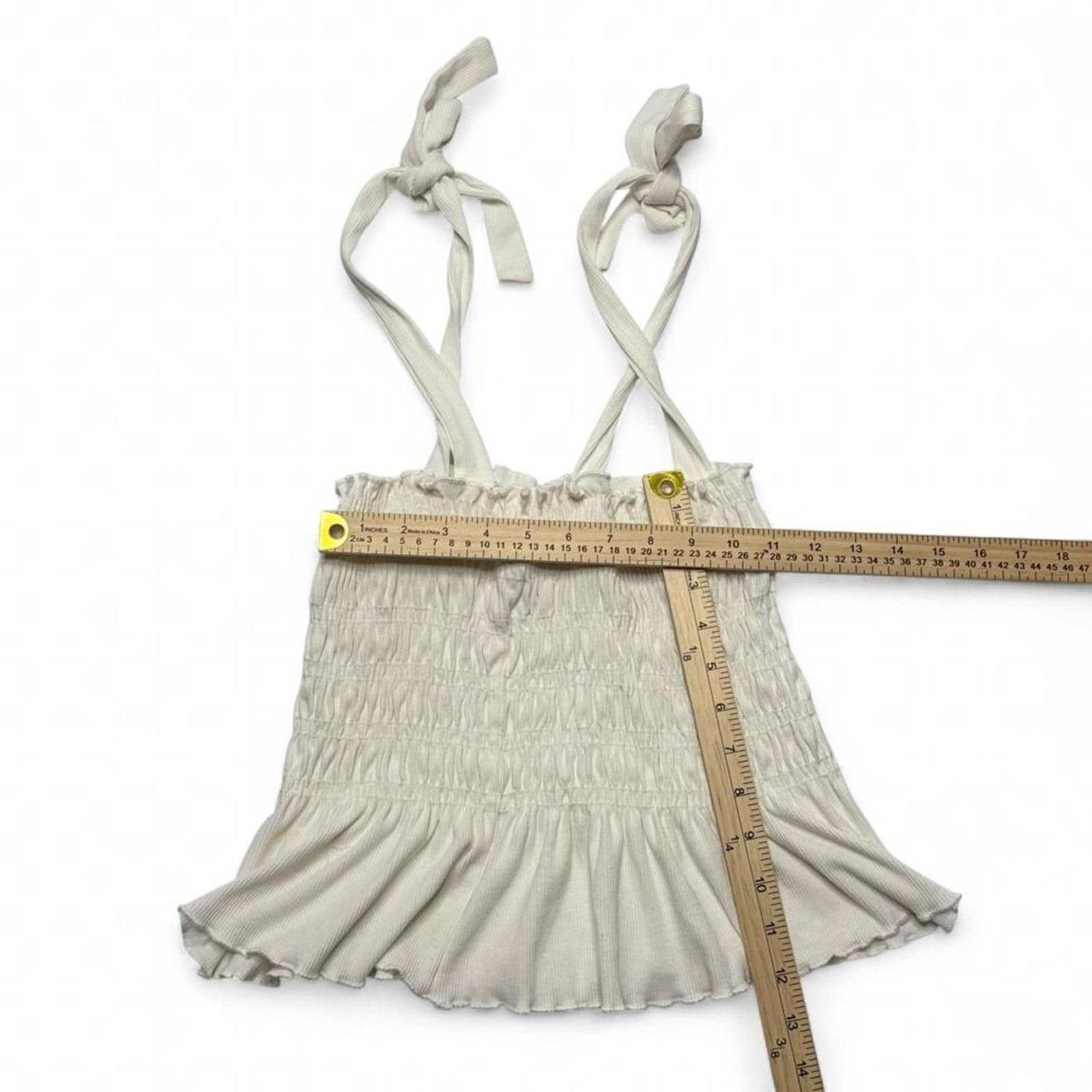 & Other Stories Altard State White Tie Shoulder Ruffle Tank Top Size Small Size S / US 4 / IT 40 - 3 Thumbnail