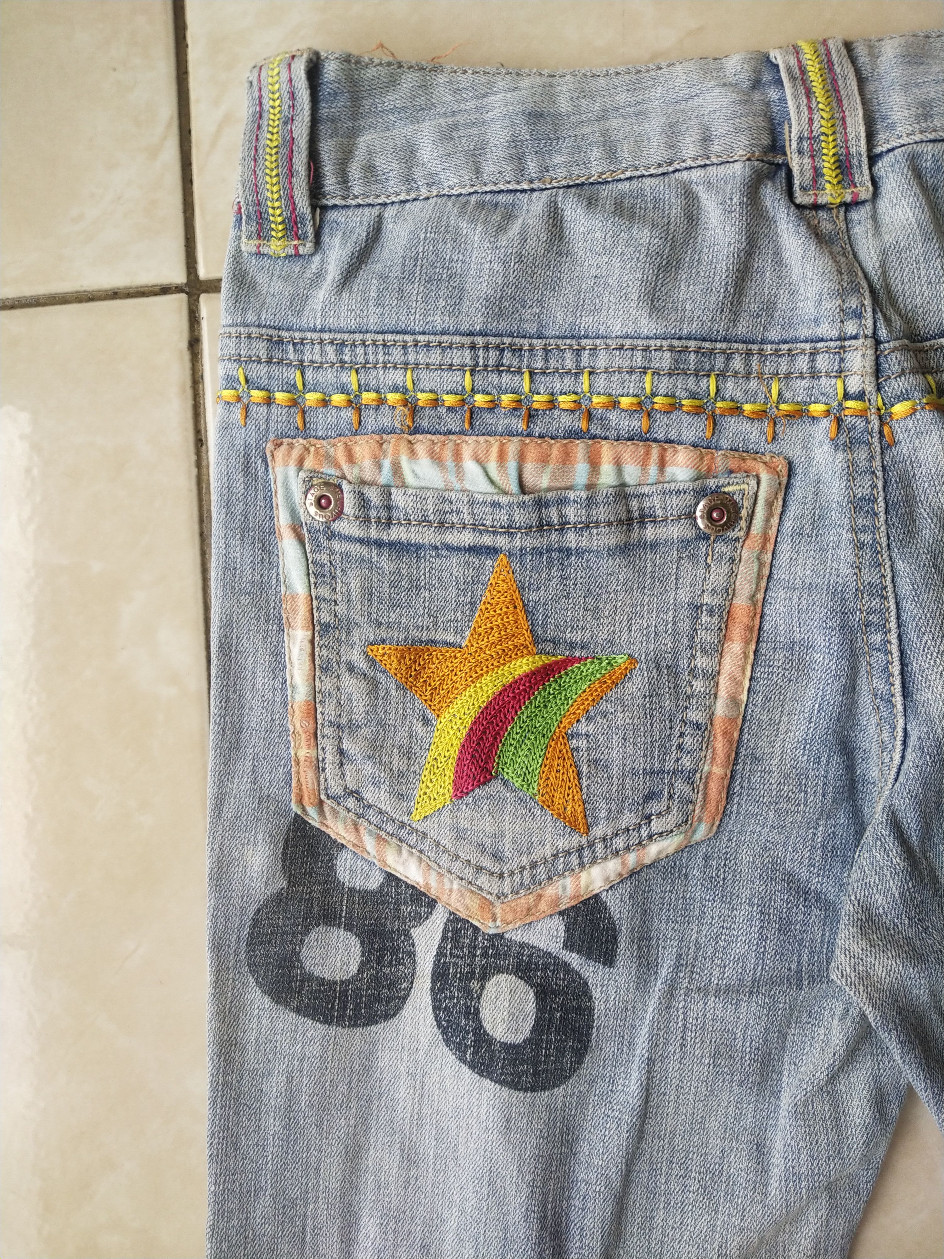 Hysteric Glamour Pink Latte Y2K Embroidered Rainbow Jeans Harajuku J-Fashion Size 27" / US 4 / IT 40 - 4 Thumbnail