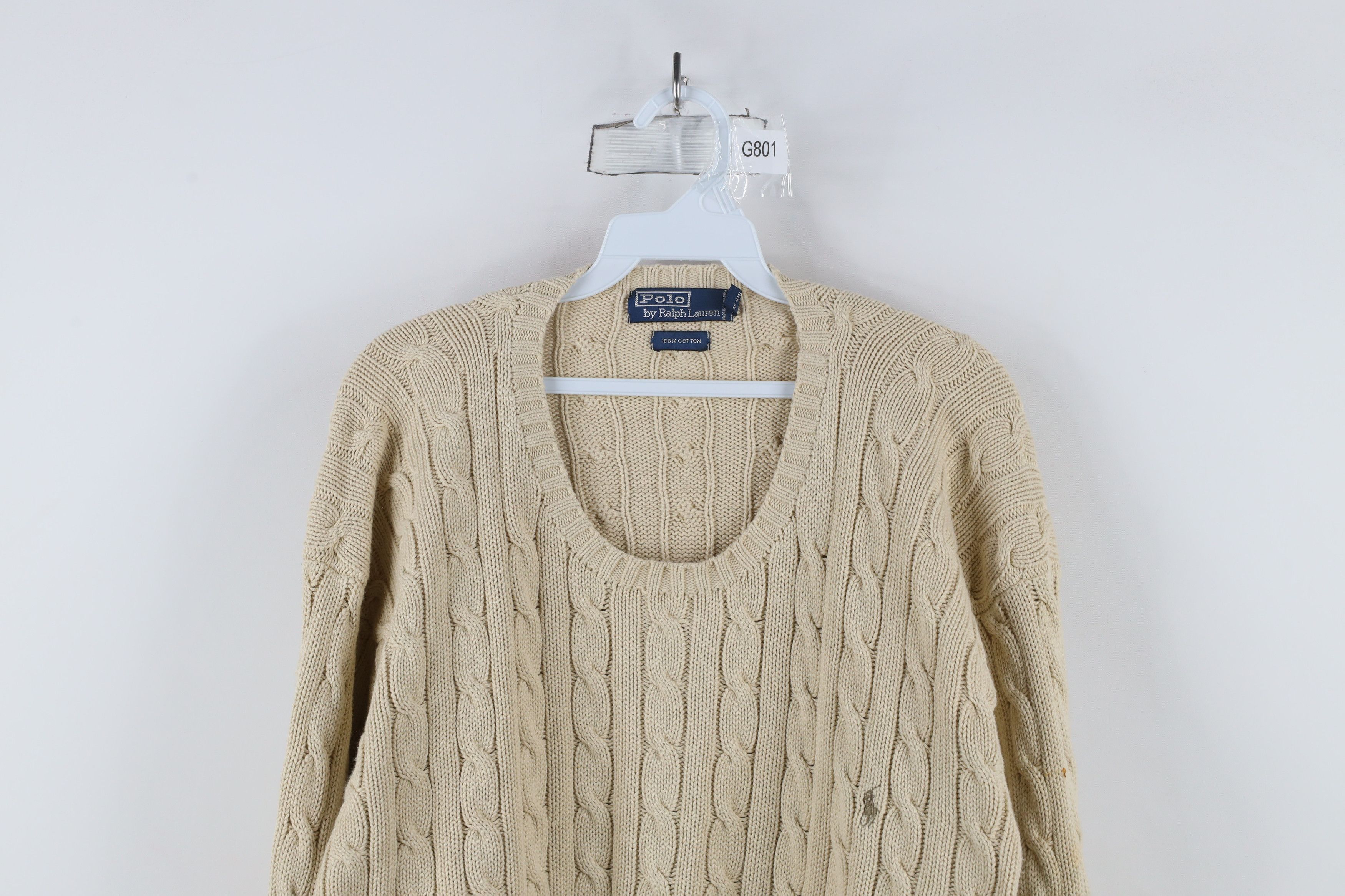 Ralph Lauren × Vintage Vintage 90s Ralph Lauren Chunky Cotton Cable Knit Sweater Size US XXL / EU 58 / 5 - 2 Thumbnail