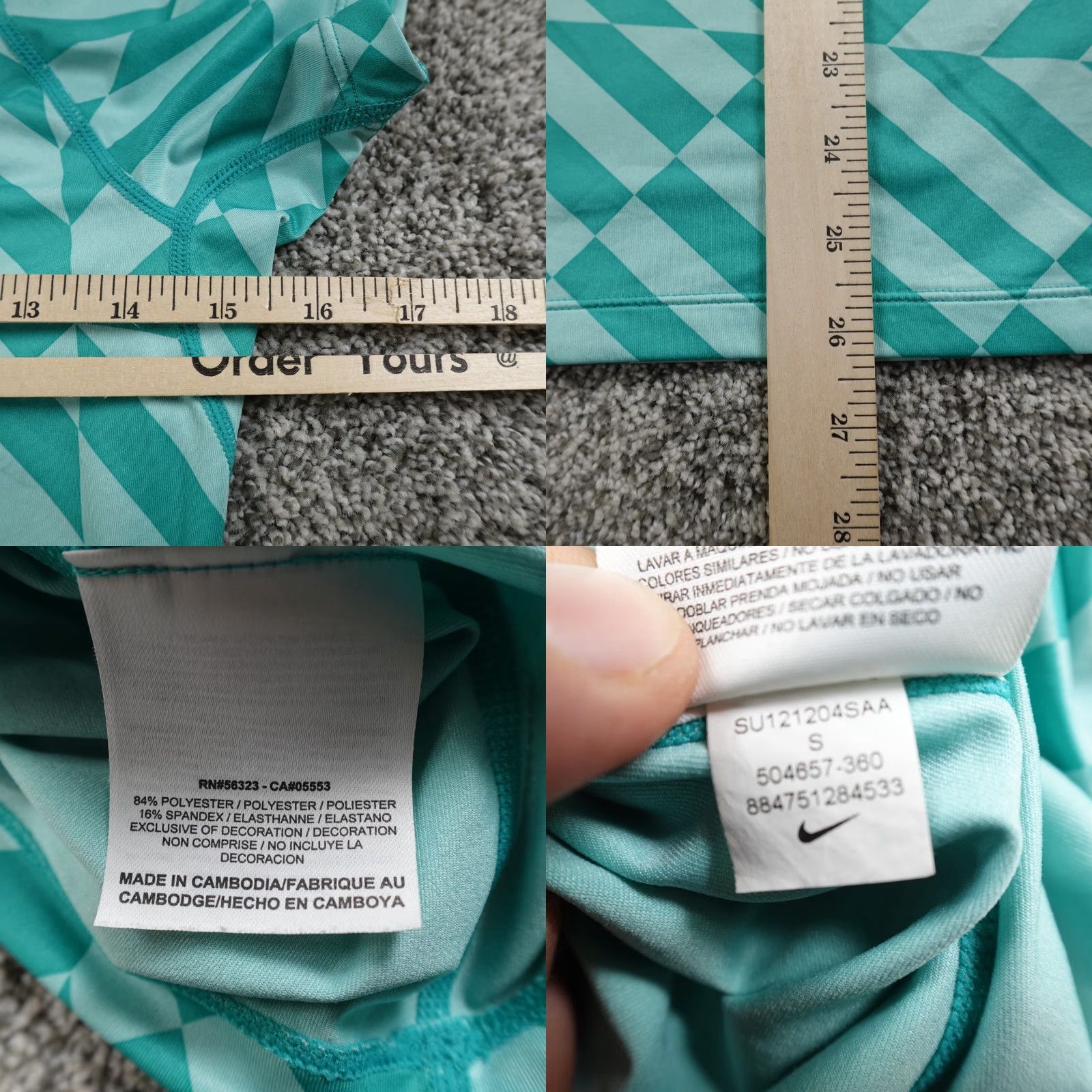 Nike Nike Pro T-Shirt Women S Blue Green Fitted Dri-Fit Swoosh Gym Stretch Performance Activewear Shirt Womens Size S / US 4 / IT 40 - 8 Thumbnail