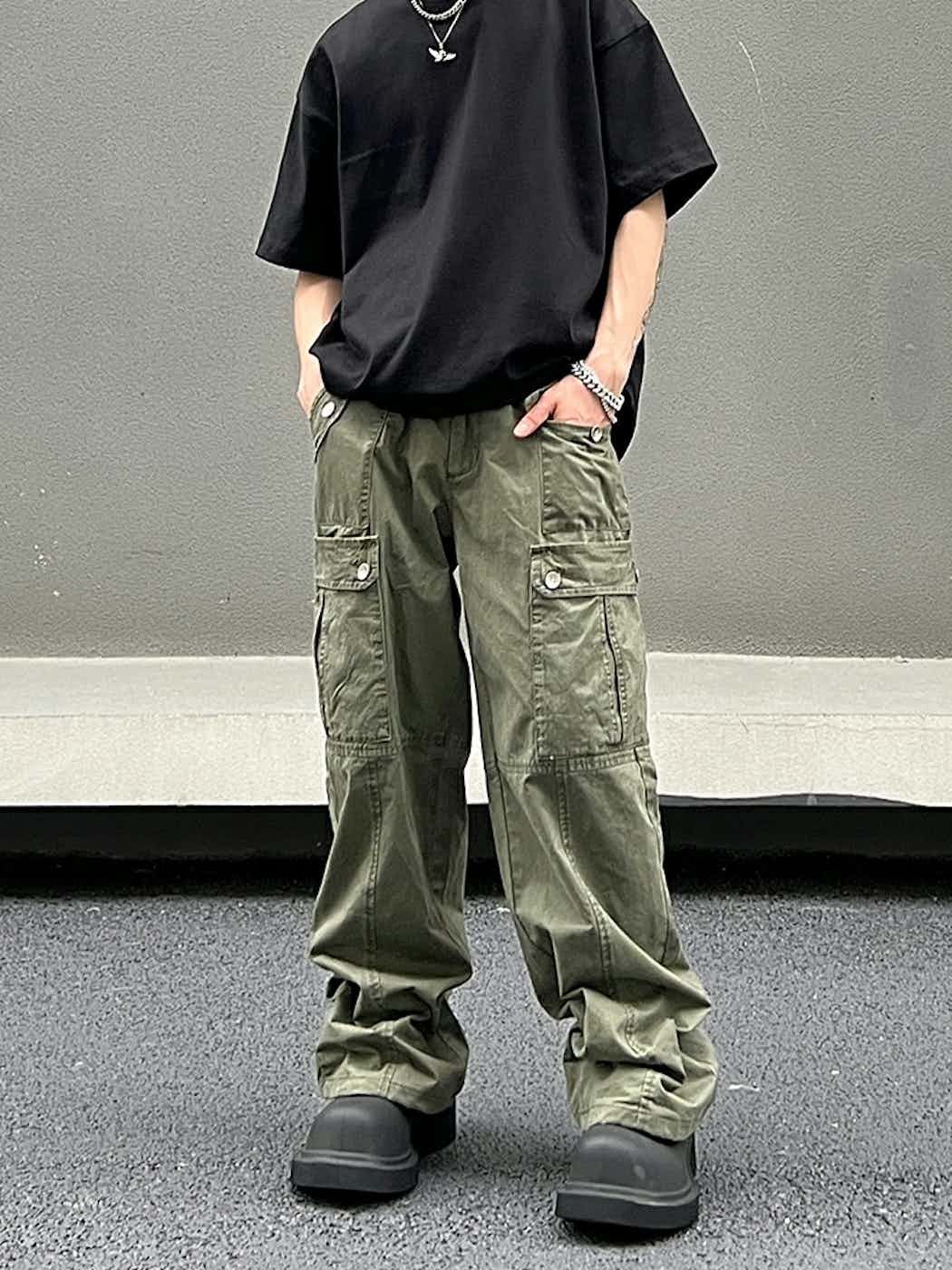 utility faded military baggy cargo pants