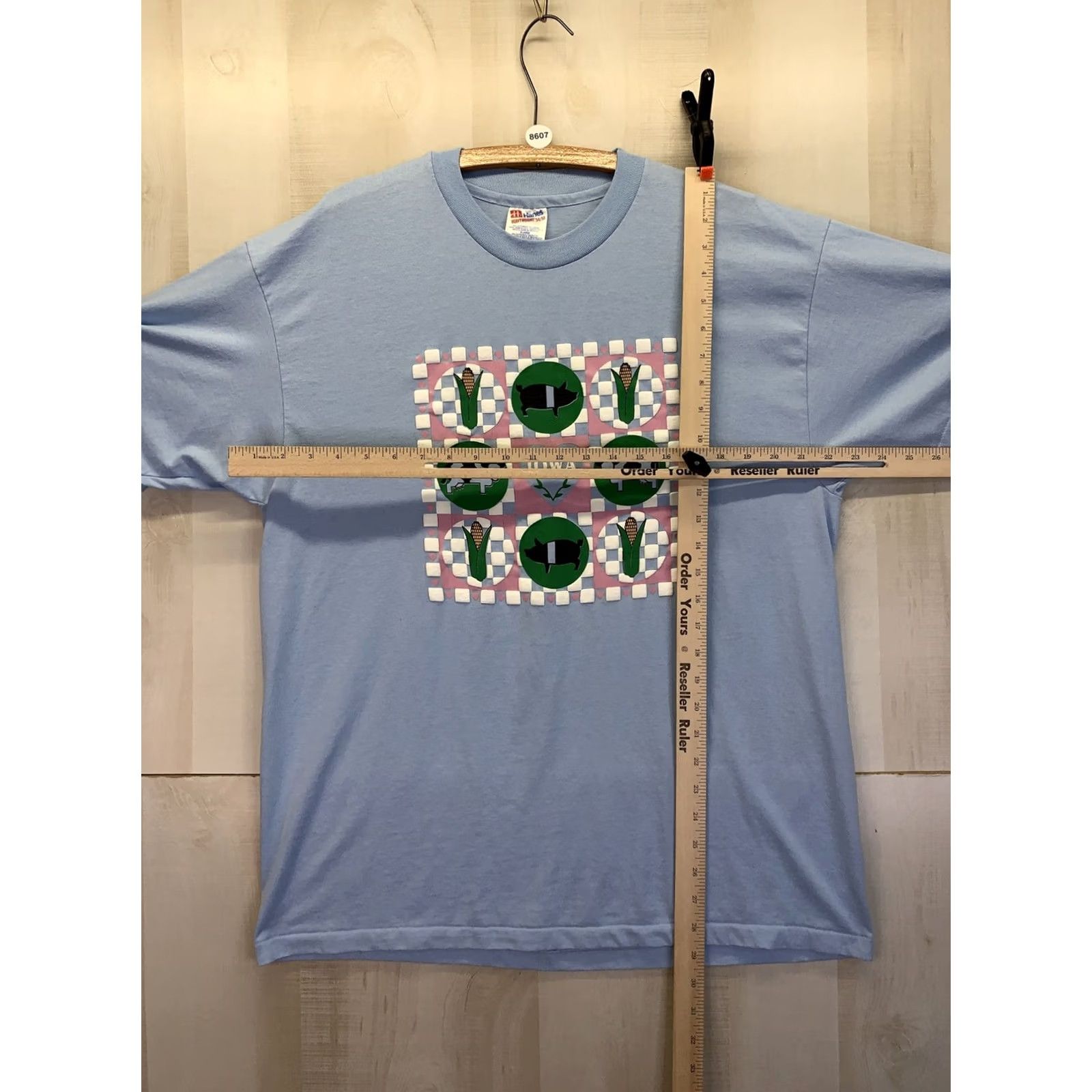 Hanes VINTAGE Womens Blue Iowa Graphic T Shirt XL-8607 Hanes Shirt Graphic 1990s Cotton Blend Size XL / US 12-14 / IT 48-50 - 2 Thumbnail