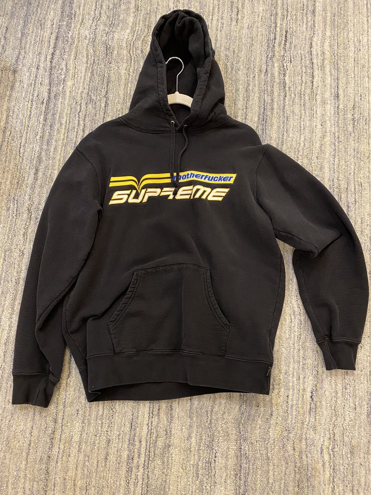 image of “Motherfucker Supreme” Hoodie in Black, Men's (Size Large)