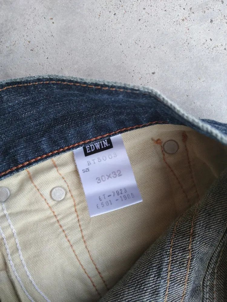 Japanese Brand Vintage Faded Blue Edwin Distressed Jeans 32x30 Size US 32 / EU 48 - 8 Thumbnail