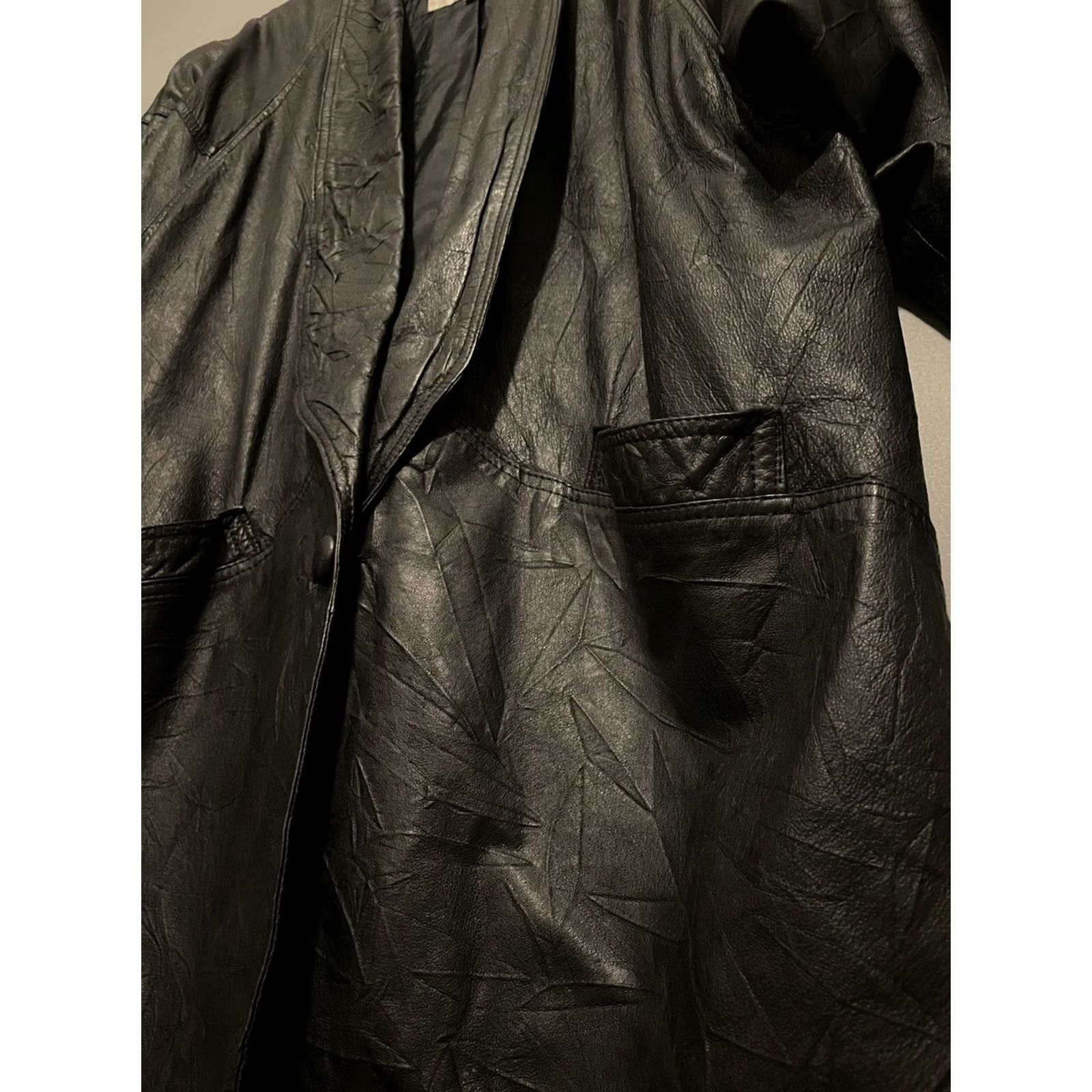 Vintage VINTAGE Men’s Trench Coat Wilsons Leather Black Long Button Double Breasted 90s Mens M Size US M / EU 48-50 / 2 - 5 Thumbnail