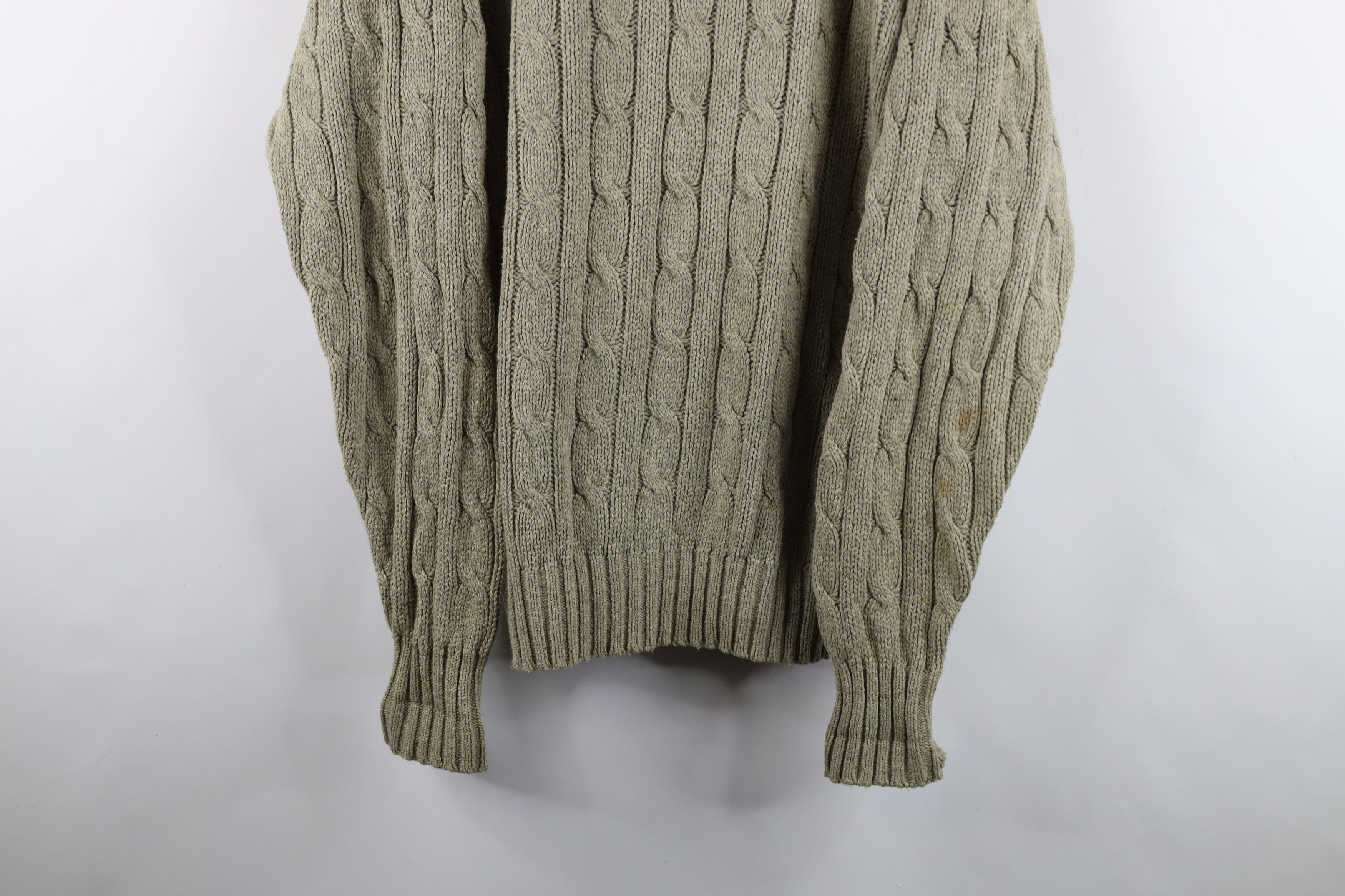 Polo Ralph Lauren Vintage 90s Ralph Lauren Cable Knit Crewneck Sweater Green Size US XL / EU 56 / 4 - 3 Thumbnail