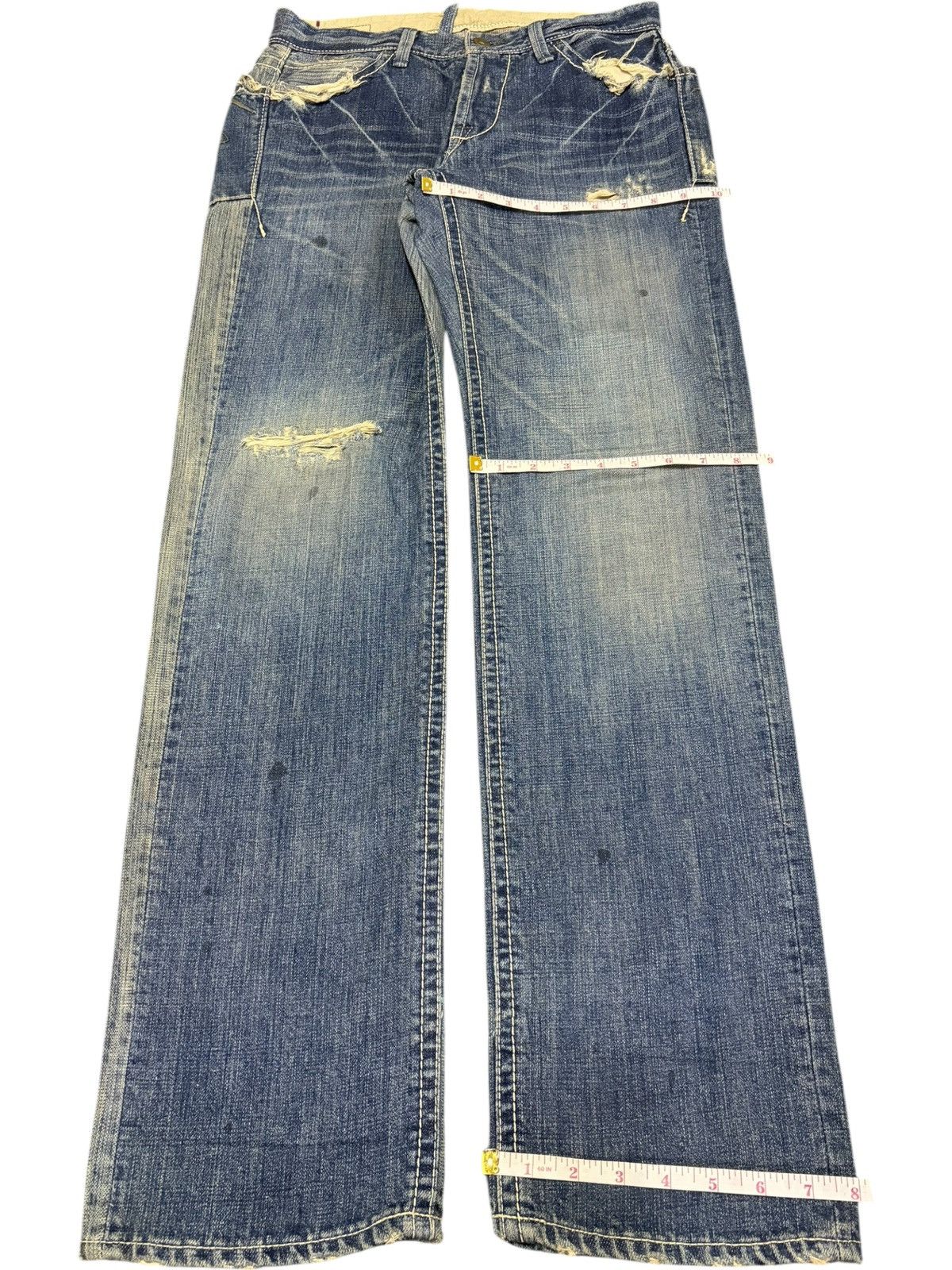 Edwin Vintage Japanese Brand Mud Wash Distress Jeans Size 29" - 8 Thumbnail