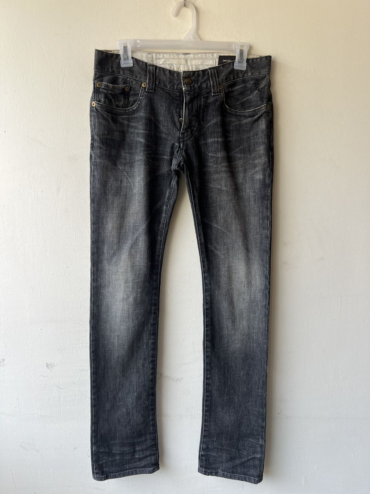 Shellac Jama Rico Japan Faded Distressed Ankle Zipper Denim Jeans Size US 29 - 2 Thumbnail