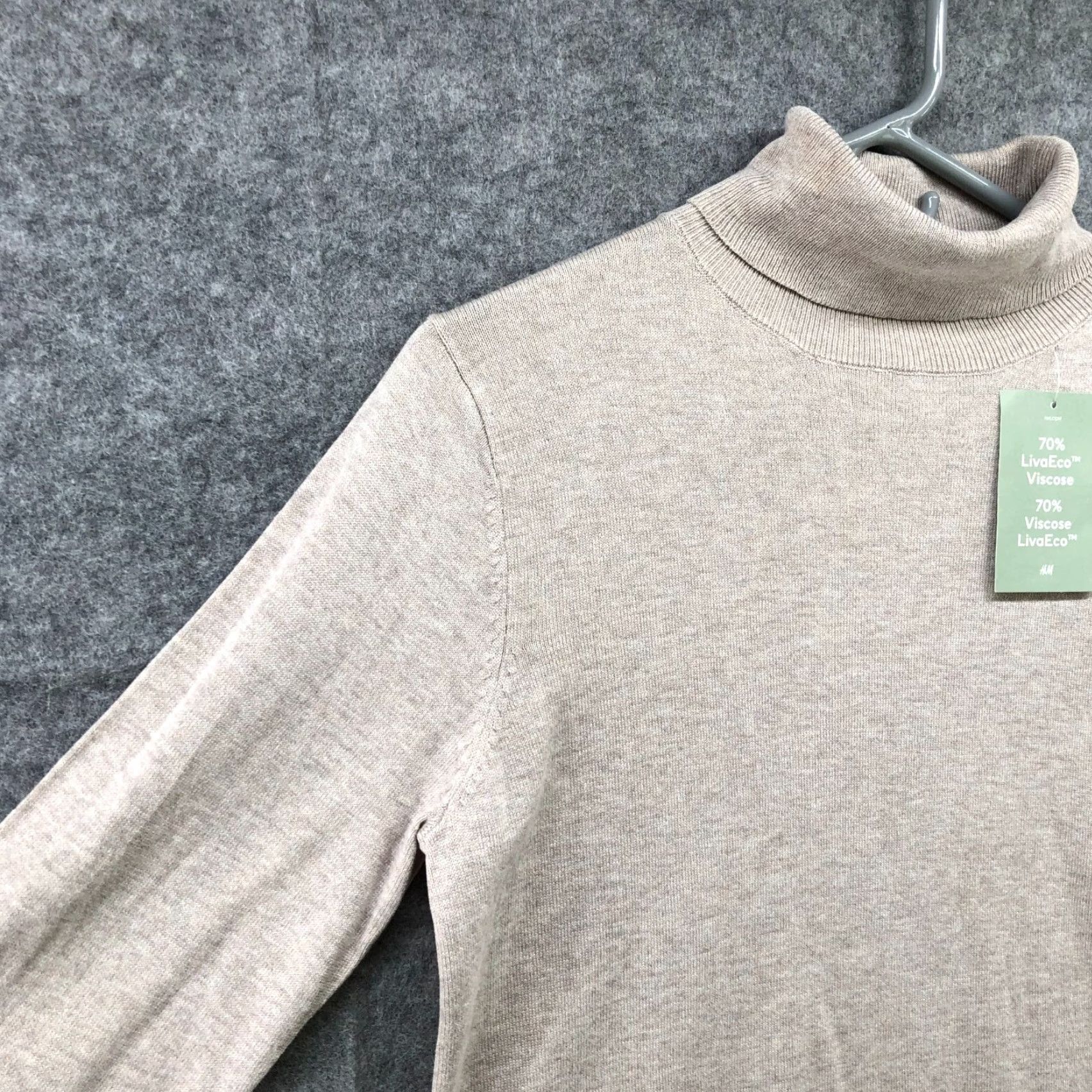 H&M VINTAGE H&M Women’s Sweater Turtleneck Pullover Knit Relaxed Fit S Beige Casual 90s Size S / US 4 / IT 40 - 5 Thumbnail