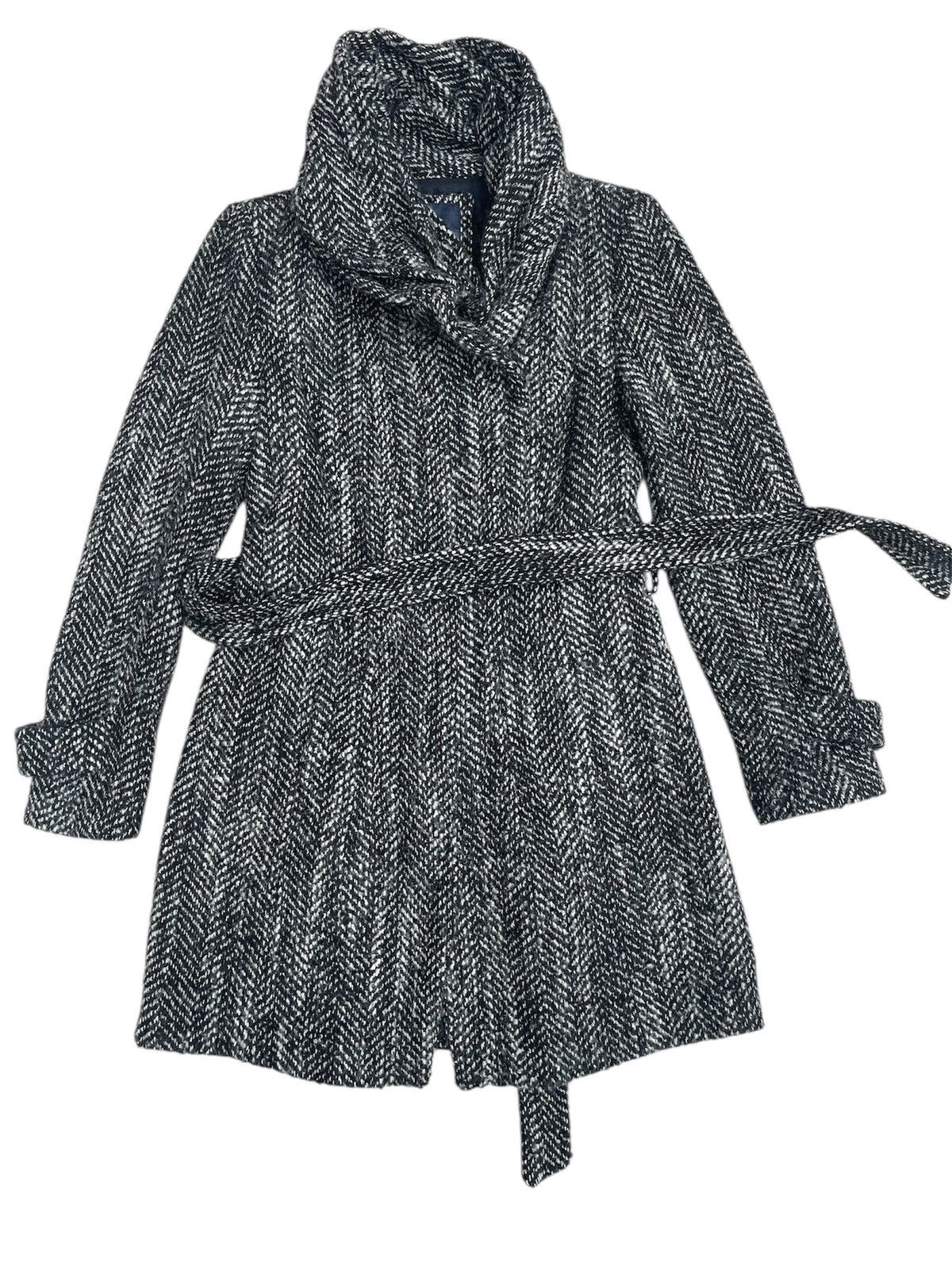 Zara ZARA Herringbone Belted Overcoat High Collar hick Wool Blend Size M / US 6-8 / IT 42-44 - 1 Thumbnail