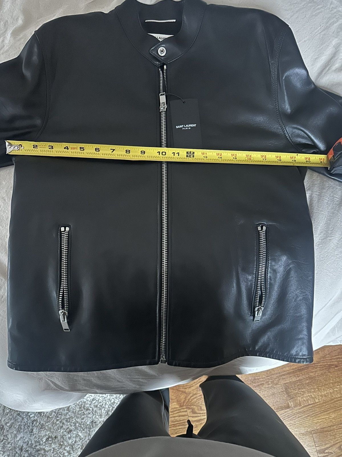 Saint Laurent Paris Hedi Slimane Moto Cafe Leather Jacket Size US L / EU 52-54 / 3 - 7 Thumbnail