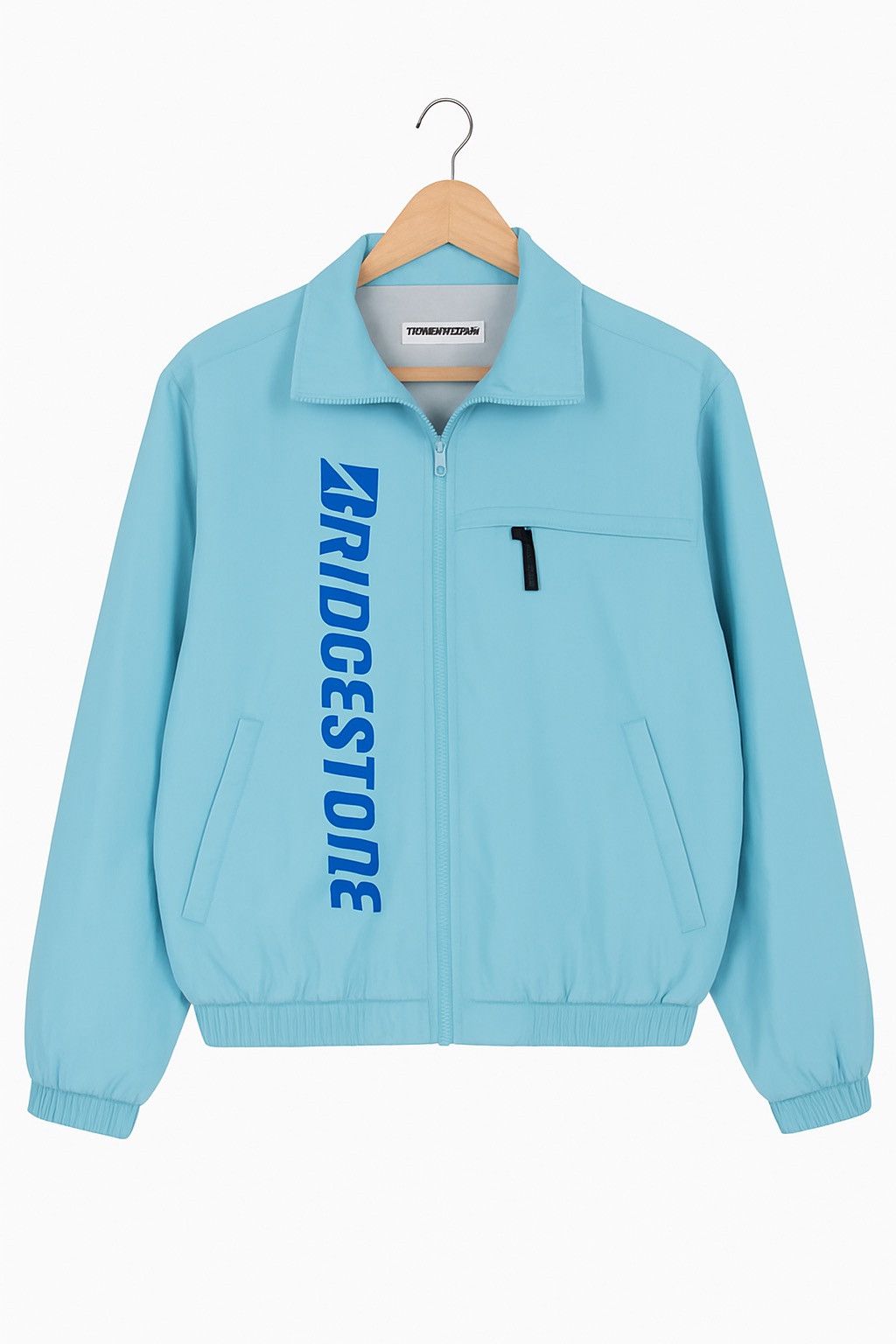 Vintage Vintage 90s Bridgestone Albelt Light Blue Nylon Windbreaker Size US M / EU 48-50 / 2 - 1 Thumbnail