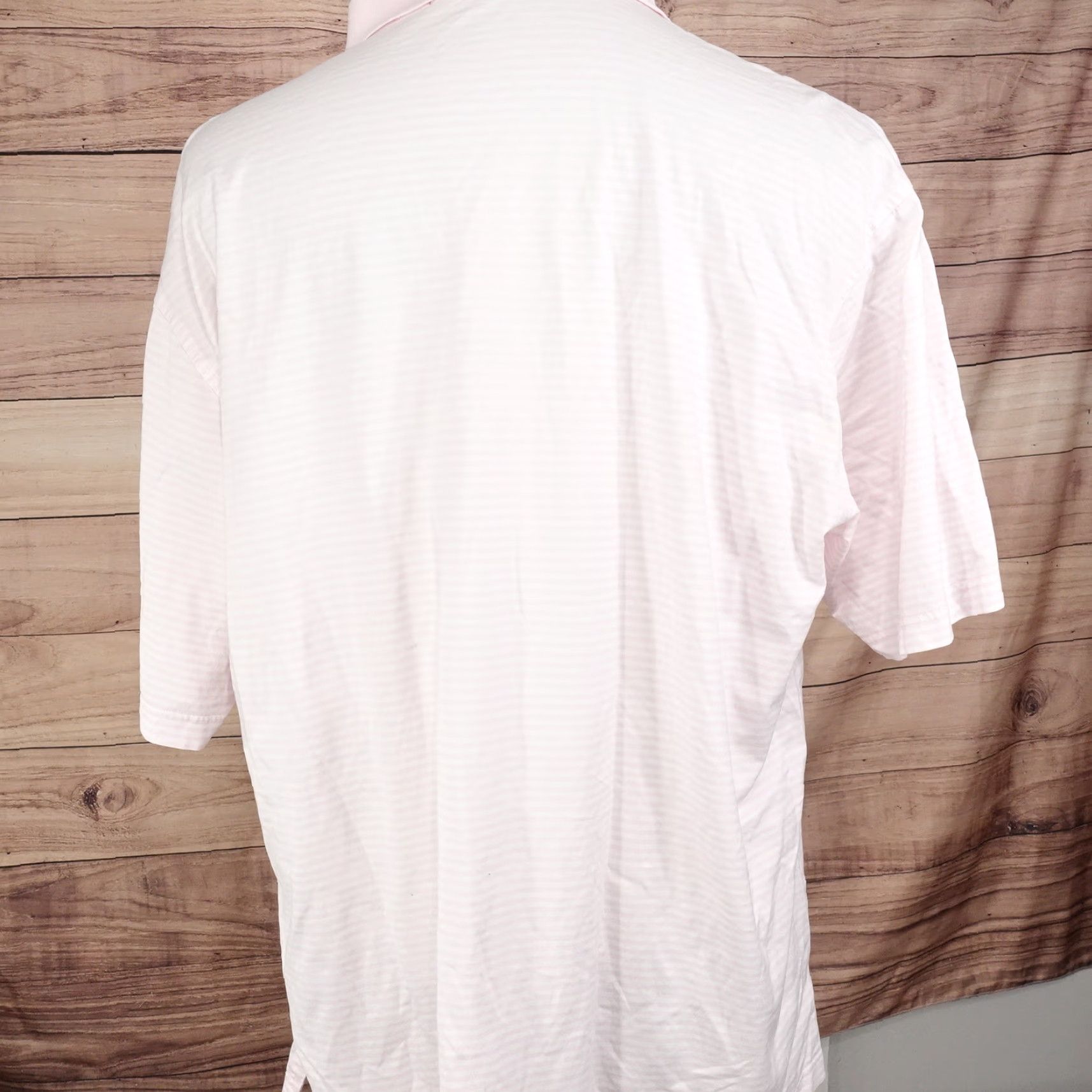 Vintage Fairway & Greene Men's Short Sleeve Striped Polo Shirt Large Pink Casual Business Summer Size US L / EU 52-54 / 3 - 5 Thumbnail