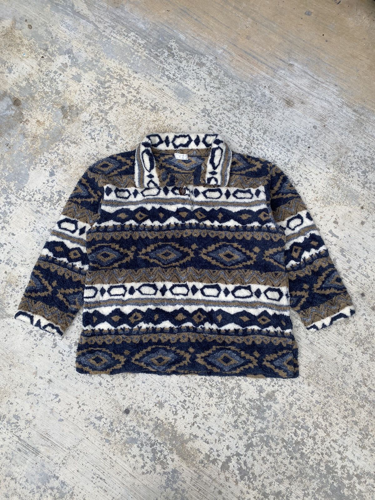 Japanese Brand AW Acosto navajo printed fleece Size US M / EU 48-50 / 2 - 1 Thumbnail