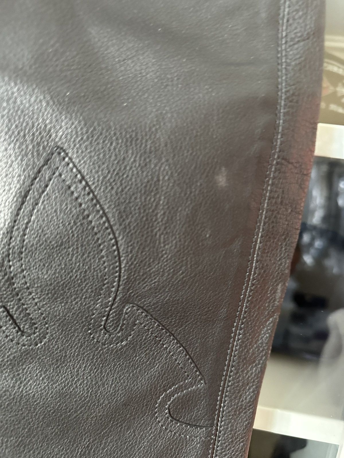 Chrome Hearts CHROME HEARTS HEAVY DUTY LEATHER FLEURKNEE KIDS YOUTH PANTS Size US 26 / EU 42 - 4 Thumbnail