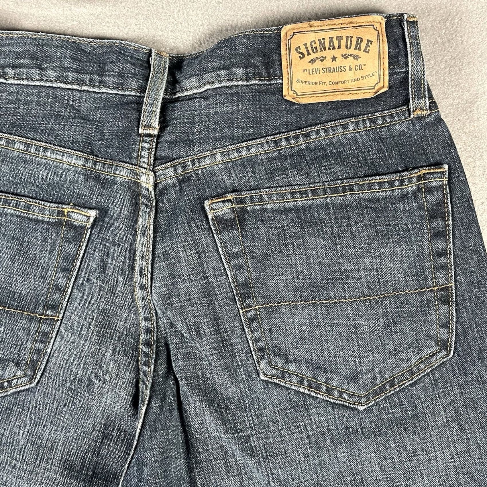 Levi's Levi's Signature Relaxed Fit Jeans Mens 32x32 Blue Denim Distressed Workwear Jeans Regular 5-Pocket Mens USA 90s Theme Size US 32 / EU 48 - 3 Thumbnail