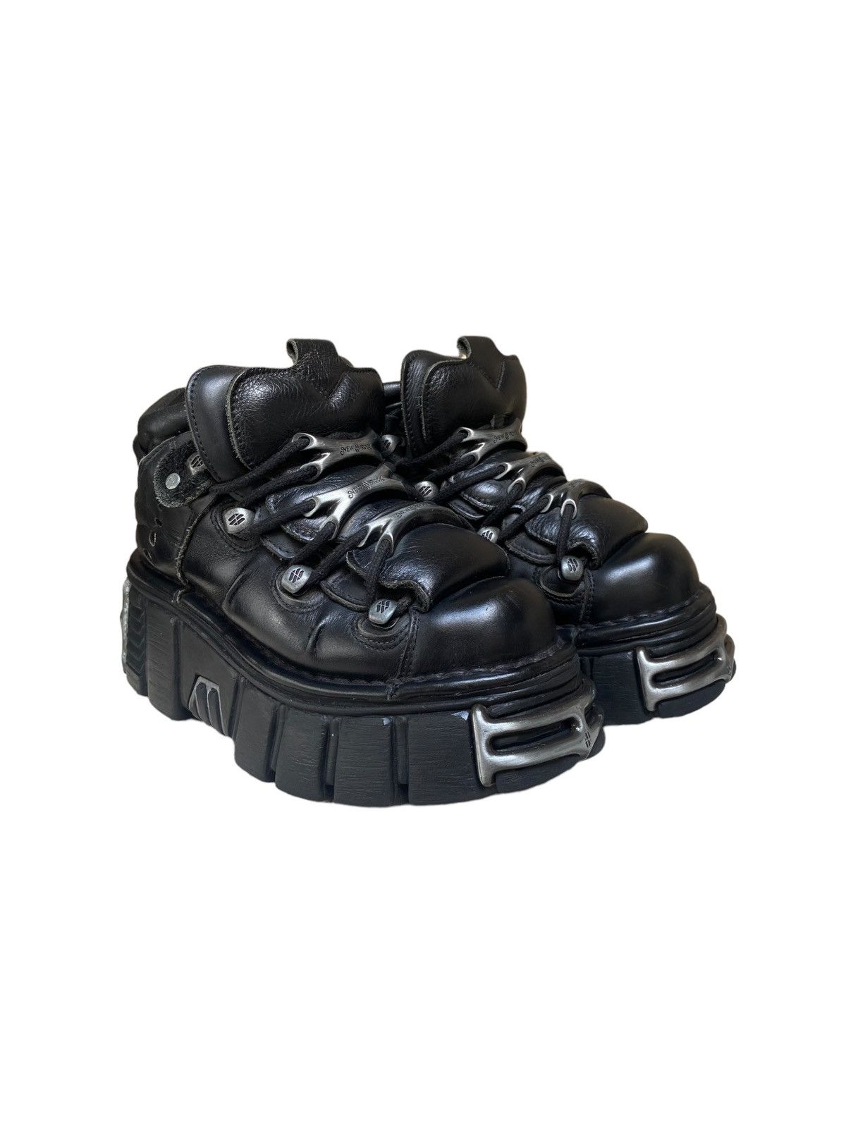 image of Avant Garde x New Rock Y2K New Rock M-106 Platform Boots Size 36 in Black, Women's