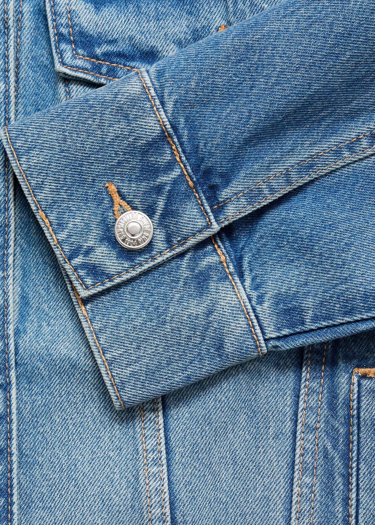 Mango MNG Oversized Denim Jacket With Collar & Pockets Size XS / US 0-2 / IT 36-38 - 7 Thumbnail