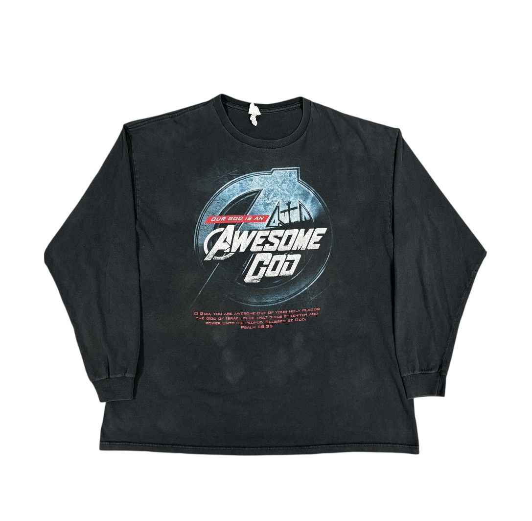 Vintage 2000s Jesus Marvel Avengers Parody Longsleeve Size US XXL / EU 58 / 5 - 3 Thumbnail