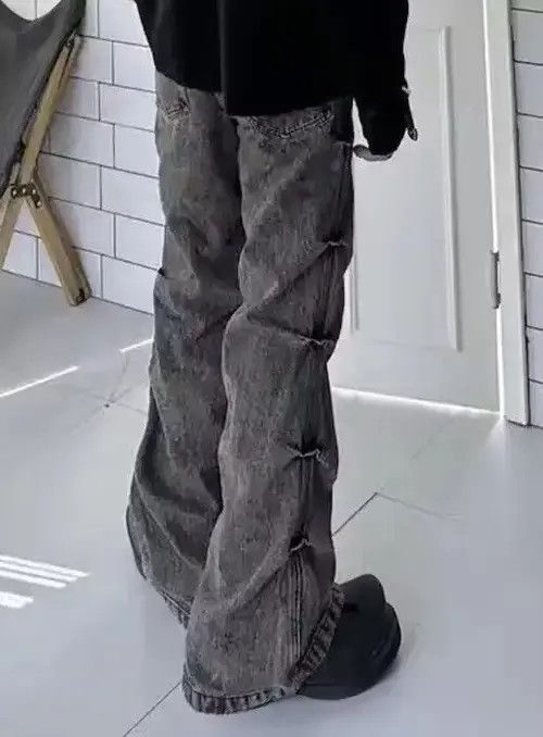 Japanese Brand × Jean Distressed Style Washed Pleated Bootcut Jean Size US 32 / EU 48 - 4 Thumbnail