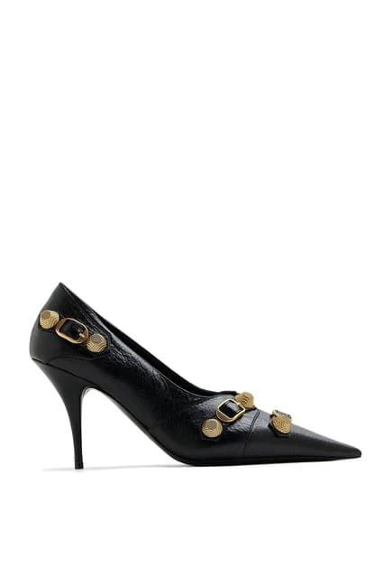 Balenciaga o1la1rc1a1024 Cagole Pumps in Black/Gold Size US 7 / IT 37 - 1 Thumbnail