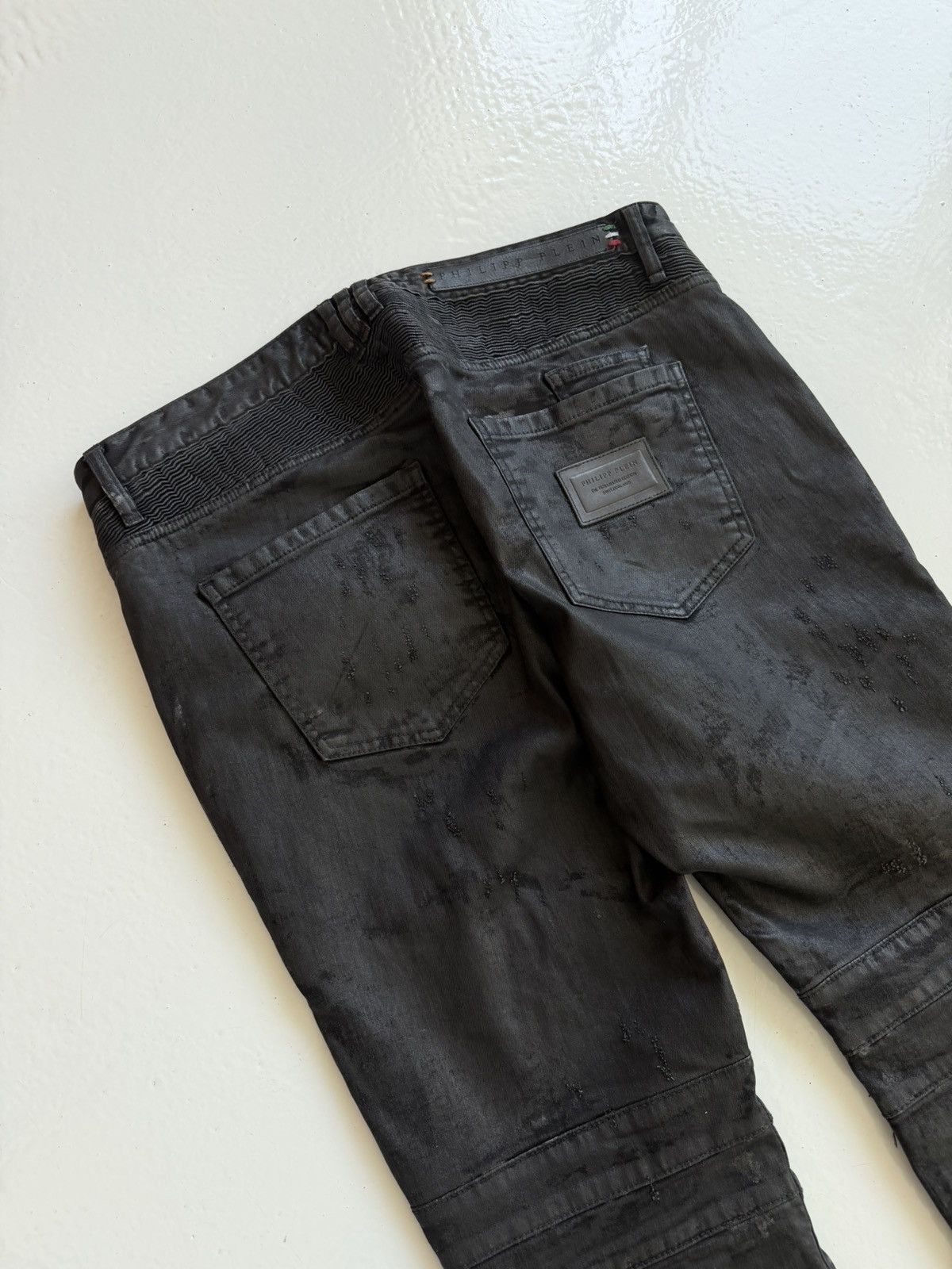 Philipp Plein Philipp Plein born&raised distressed waxed biker denim Size US 36 / EU 52 - 11 Thumbnail