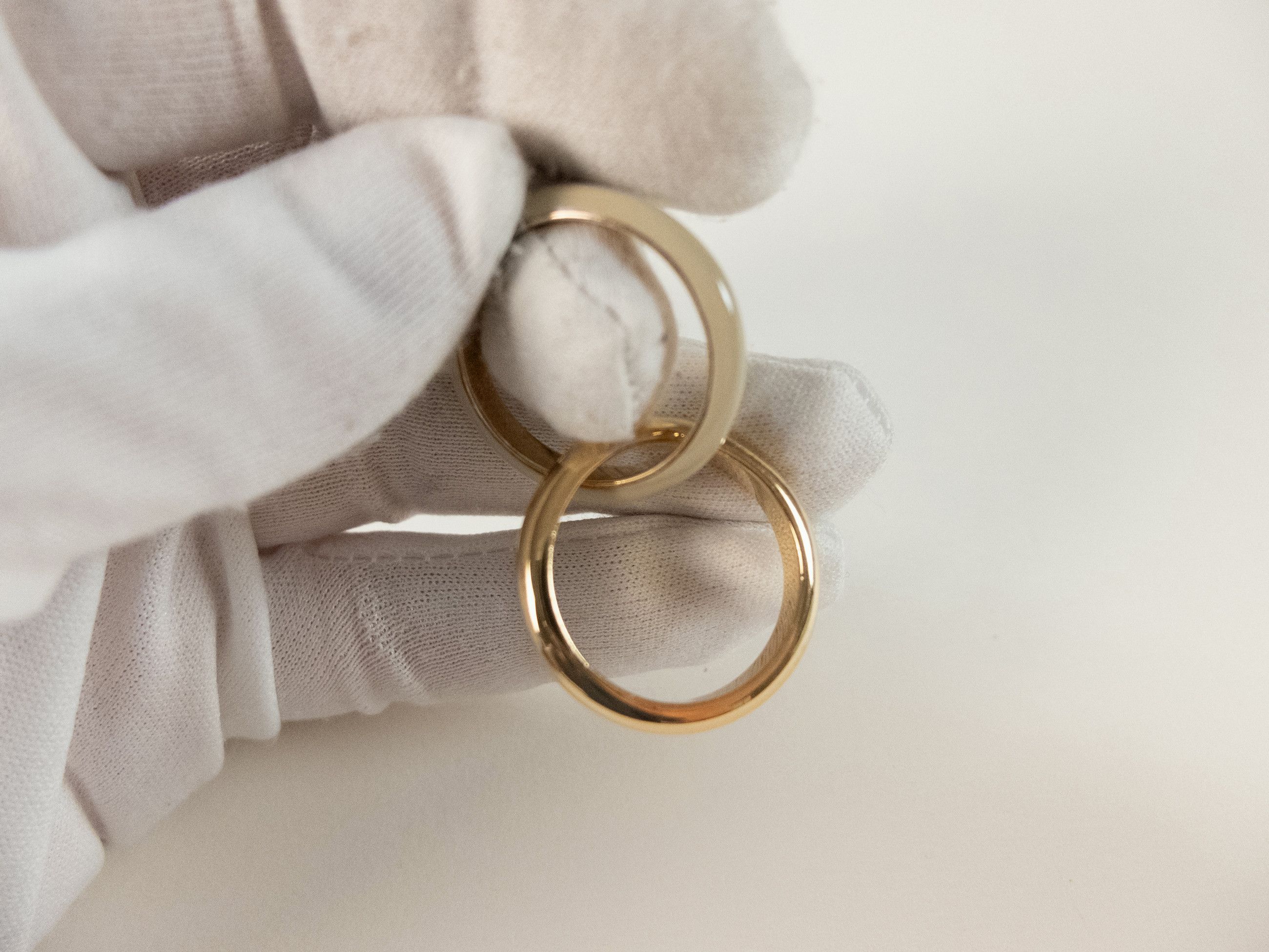 Bottega Veneta BOTTEGA VENETA gold & beige round silver double ring 21 q Size ONE SIZE - 3 Thumbnail