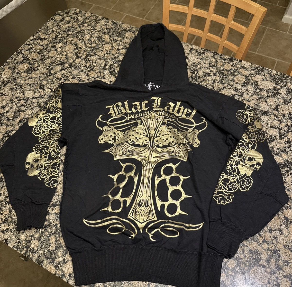 Other Vintage Y2K Blac Label Gold Hoodie! Super Rare 🔥🔥🔥 Size US XL / EU 56 / 4 - 1 Thumbnail