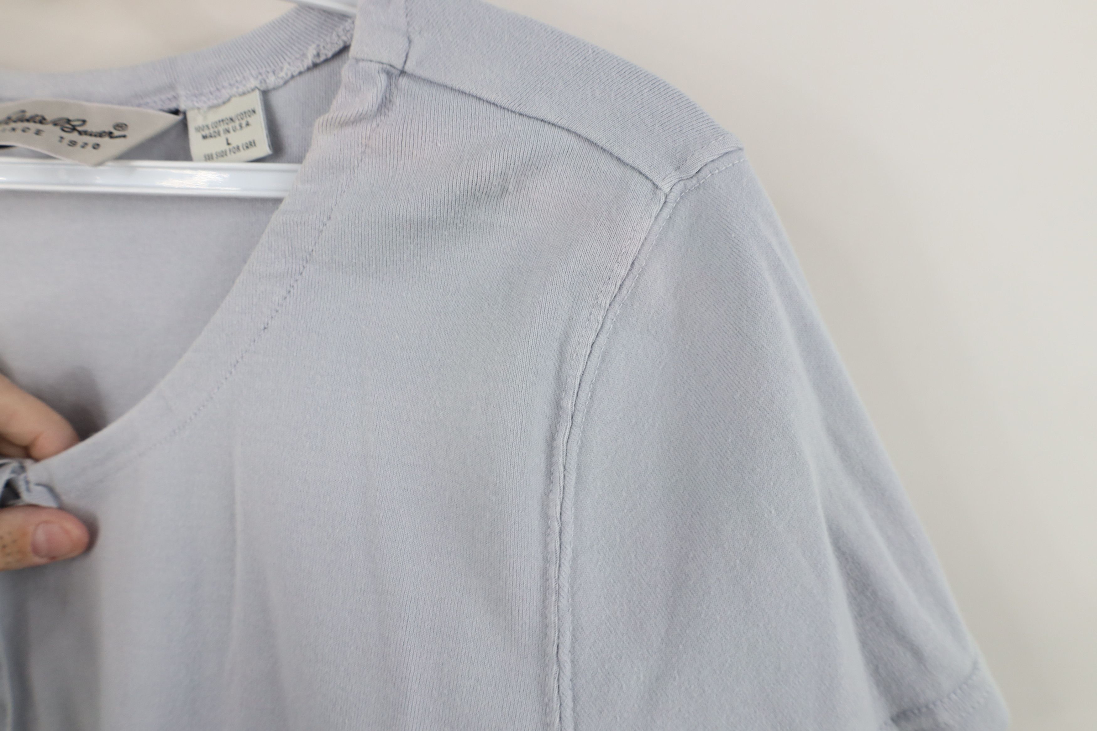 Eddie Bauer Vintage 90s Eddie Bauer Tie Front Cotton Knit T-Shirt USA Size L / US 10 / IT 46 - 10 Thumbnail