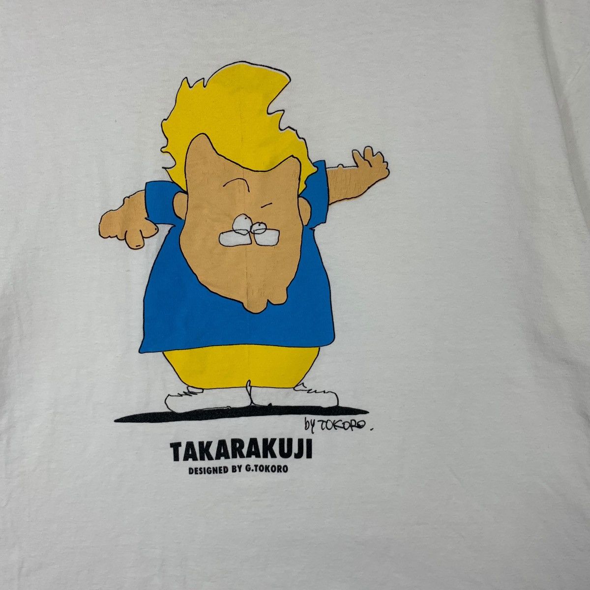 Vintage Vintage 90’ TAKARUJI LOTTERY G. TOKORO Illustration Tee Size US L / EU 52-54 / 3 - 4 Thumbnail